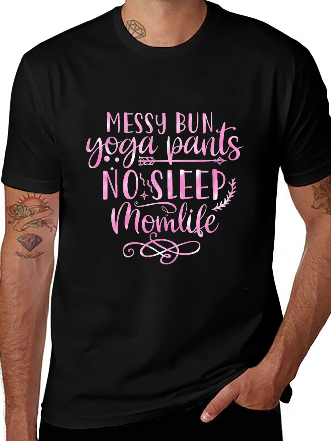 Variant 9 of Messy Bun Mom Life Graphic Tee