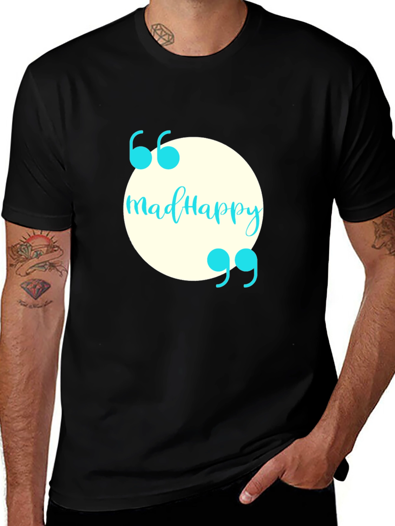 Variant 3 of Mad Happy Graphic T-Shirt - Black