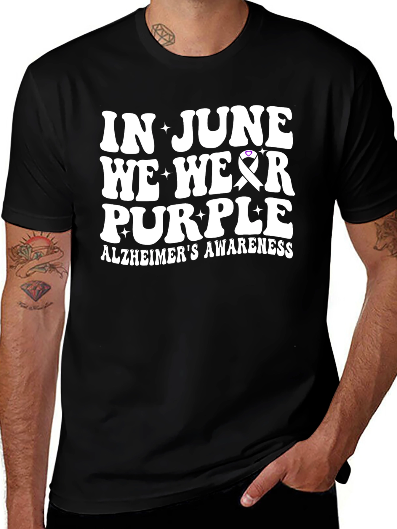 Alzheimer's Awareness Purple Ribbon T-Shirt