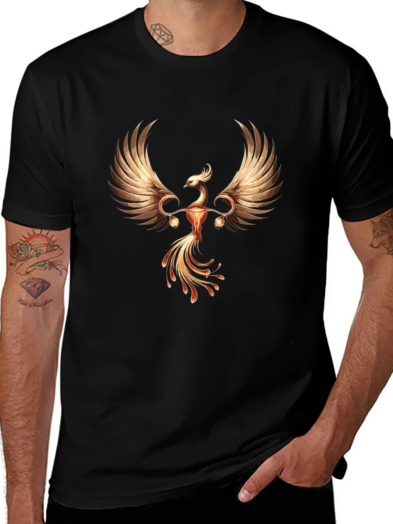 Variant 15 of Phoenix Graphic Print Black T-Shirt