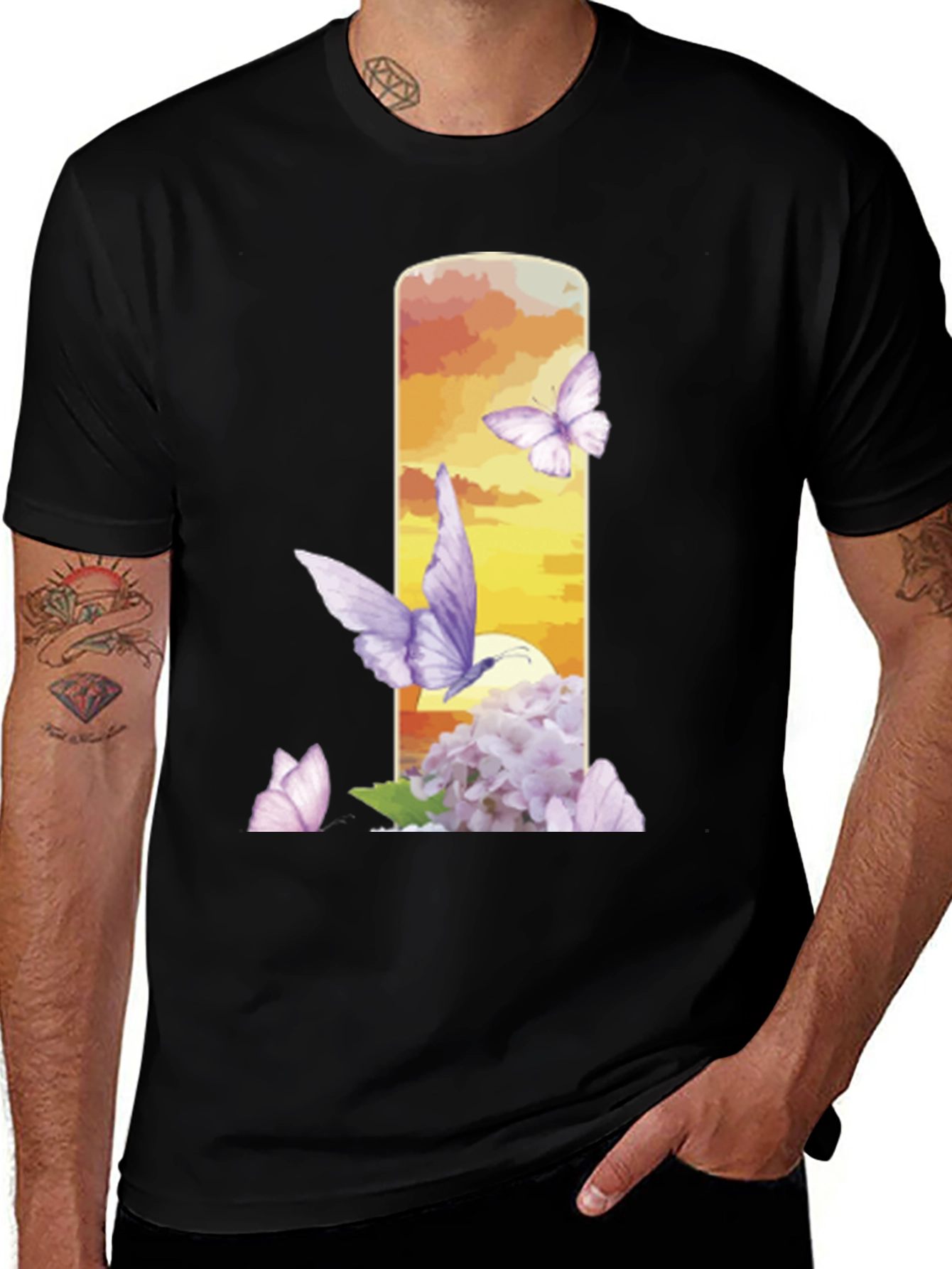 Floral Butterfly Graphic Tee - Nature Inspired Design