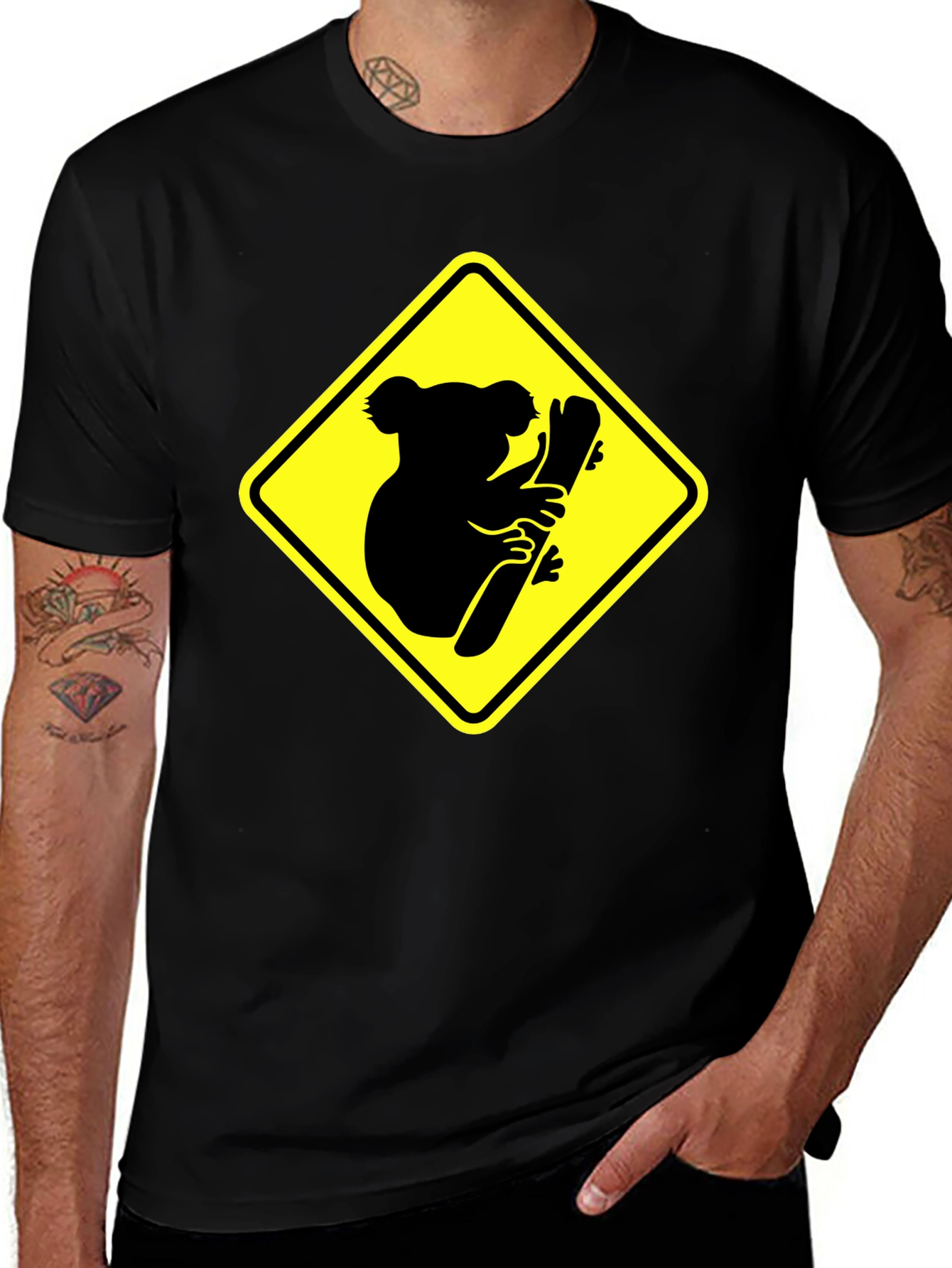 Variant 23 of Koala Crossing Black Graphic Tee