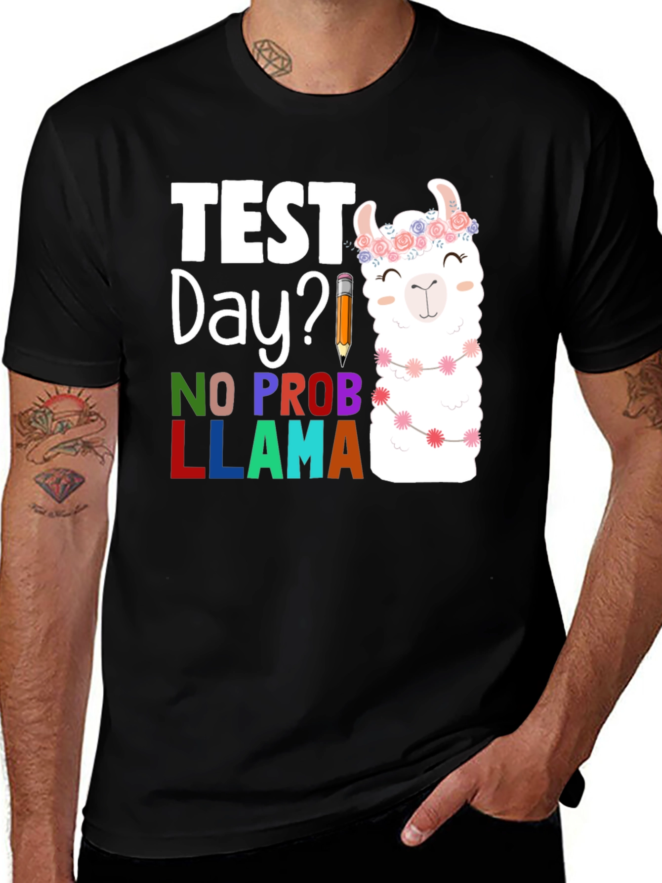 Variant 13 of Test Day? No Prob Llama Graphic Tee