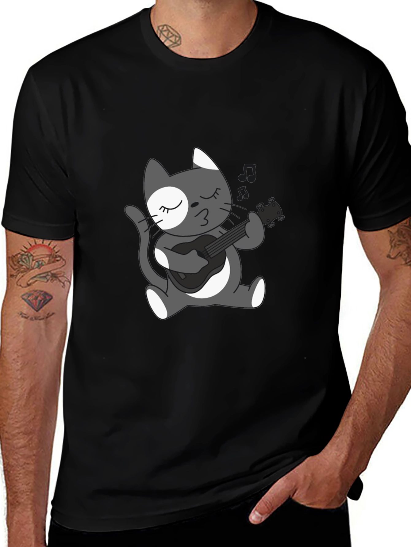 Variant 28 of Cool Cat Guitarist Graphic T-Shirt