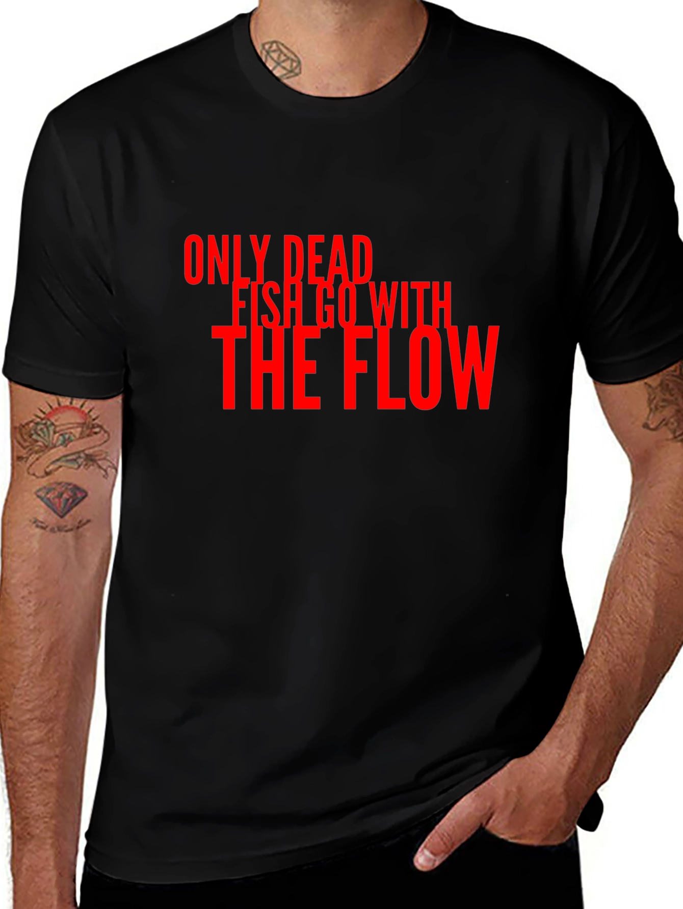 Variant 22 of Dead Fish Flow T-Shirt - Bold Slogan Tee
