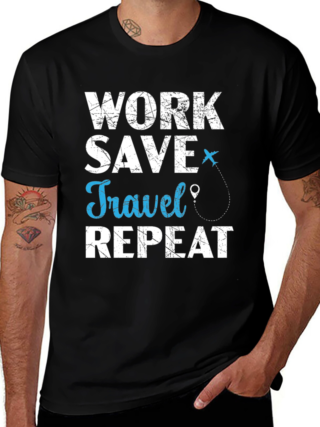 Variant 22 of Work Save Travel Repeat Graphic Tee