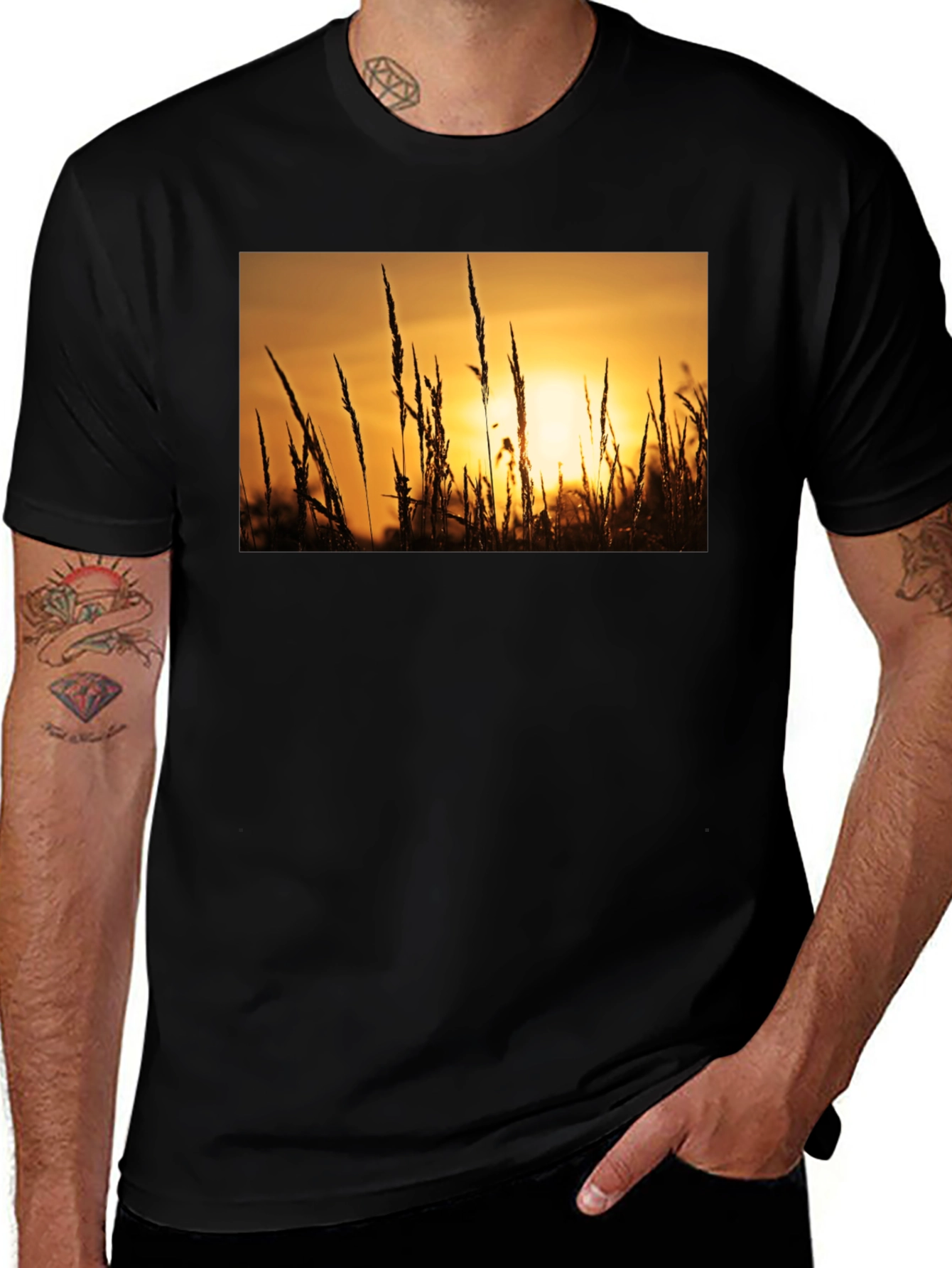 Variant 14 of Sunset Field Graphic Tee - Black