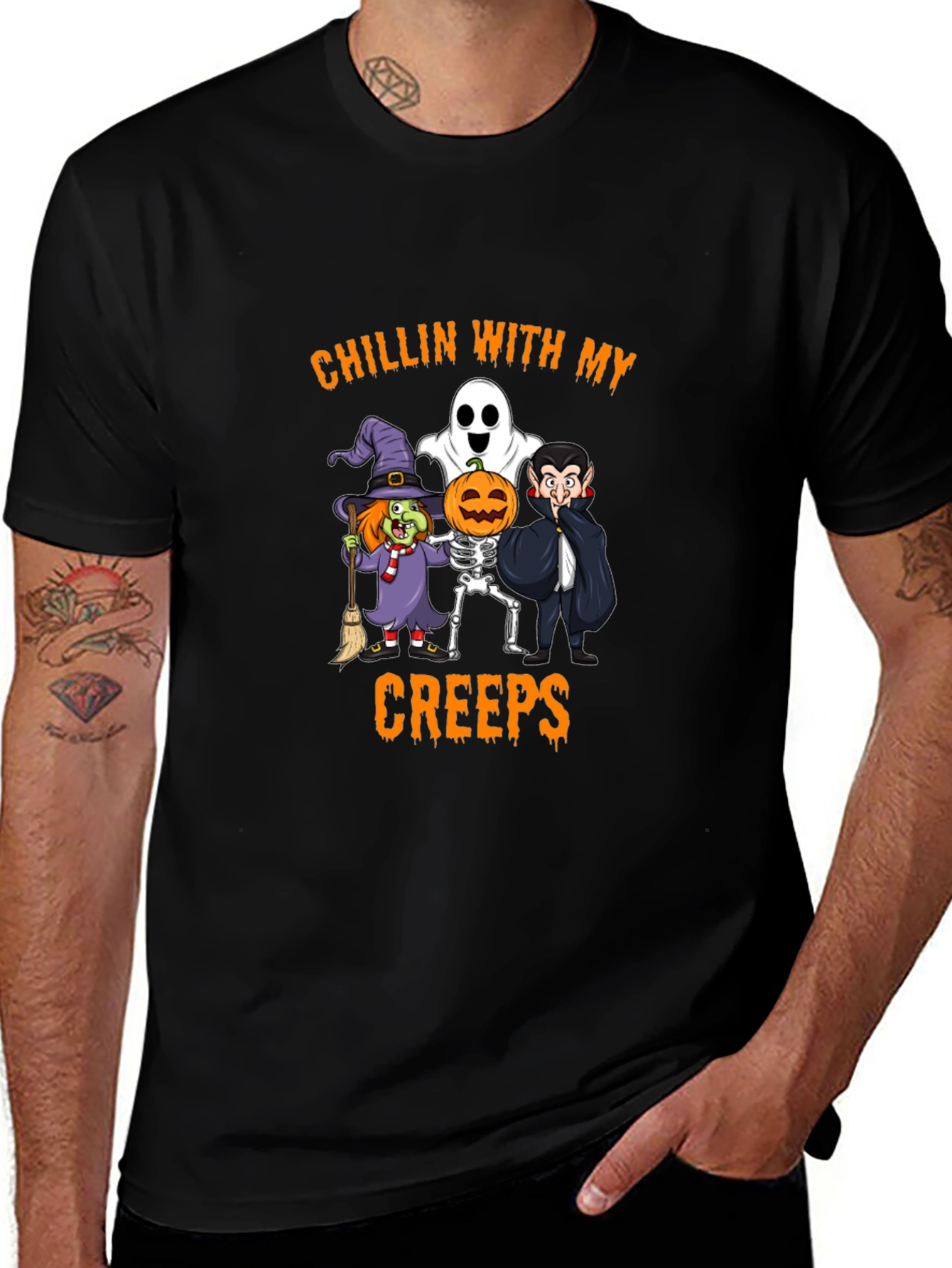 Halloween Chillin' With My Creeps Graphic Tee