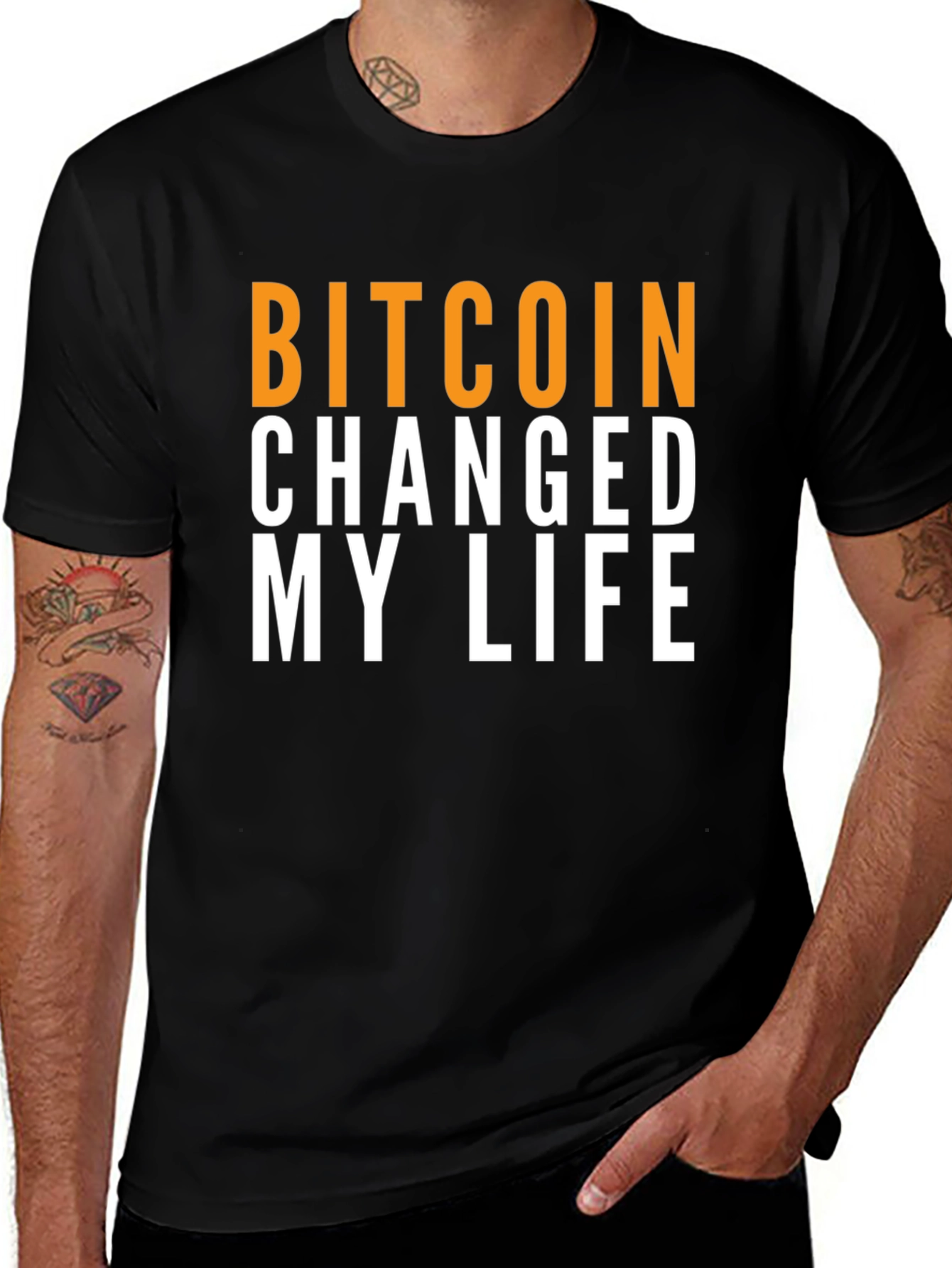 Variant 29 of Bitcoin Changed My Life Graphic Tee - Black