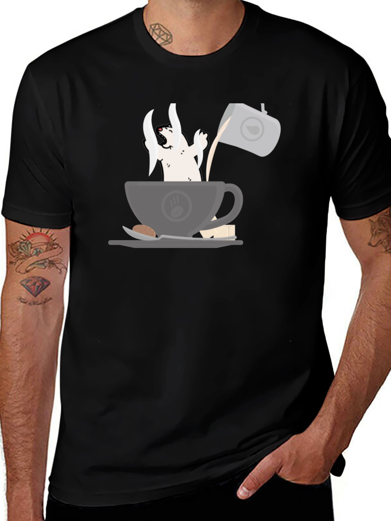 Variant 14 of Coffee Ghost Graphic Tee - Spooky & Stylish