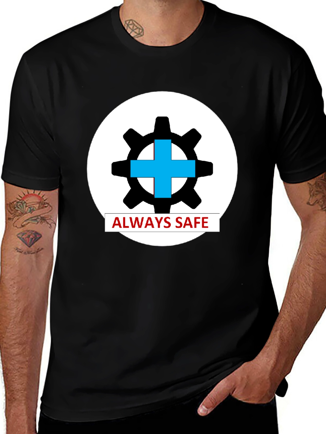 Variant 26 of Always Safe Graphic T-Shirt - Black