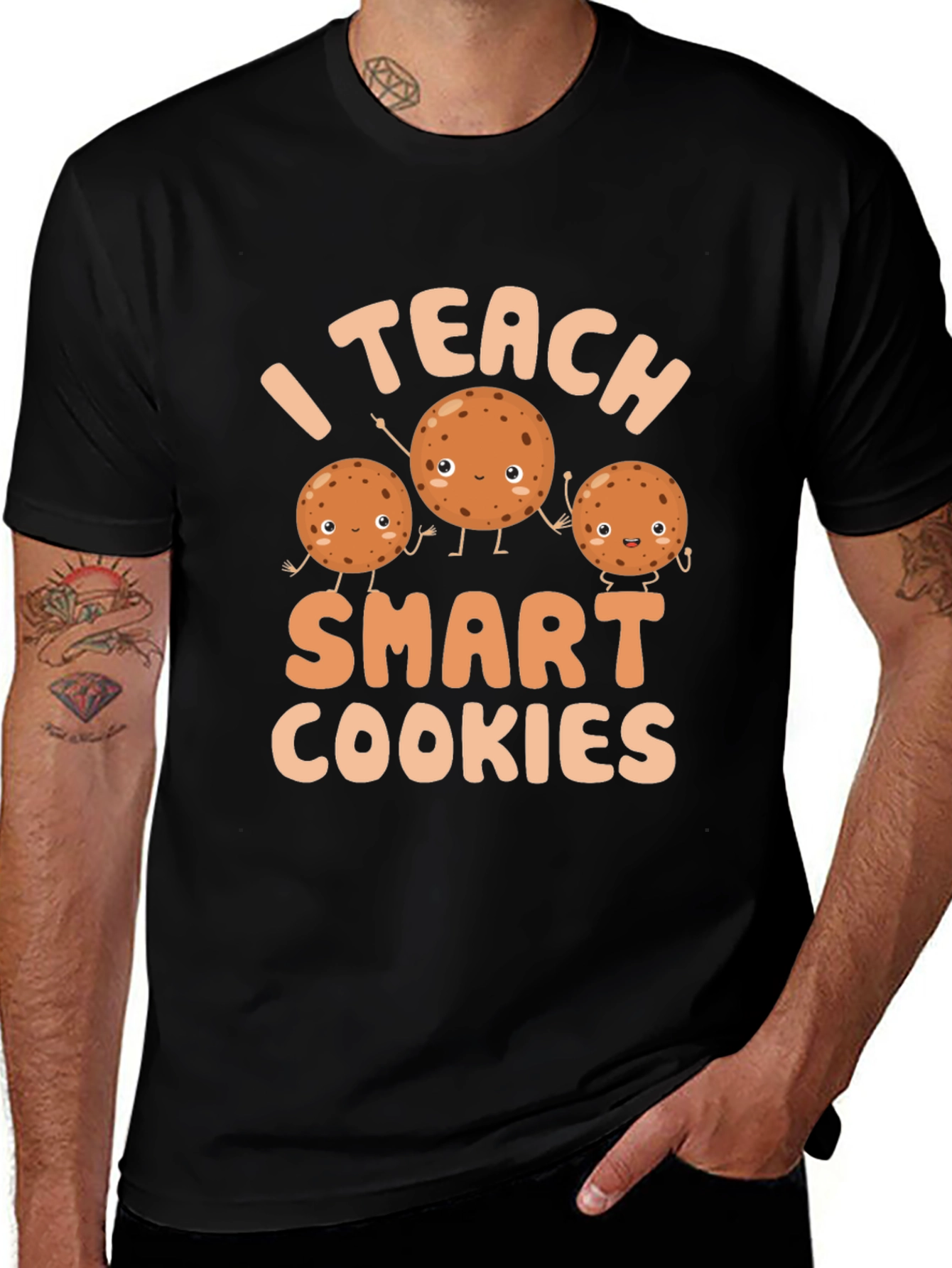 Black I Teach Smart Cookies T-Shirt main image