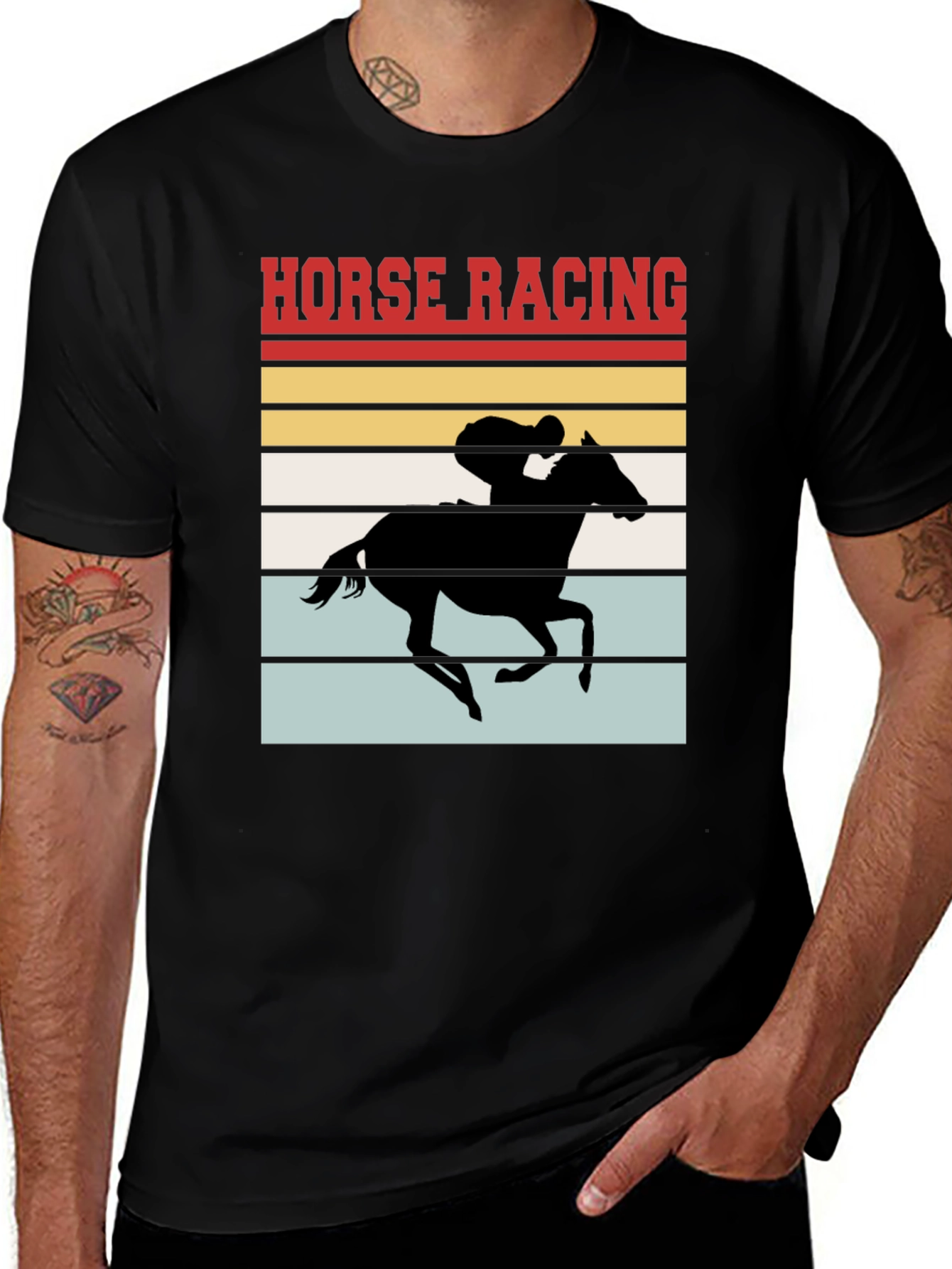 Variant 19 of Retro Horse Racing T-Shirt - Stylish Equestrian Tee