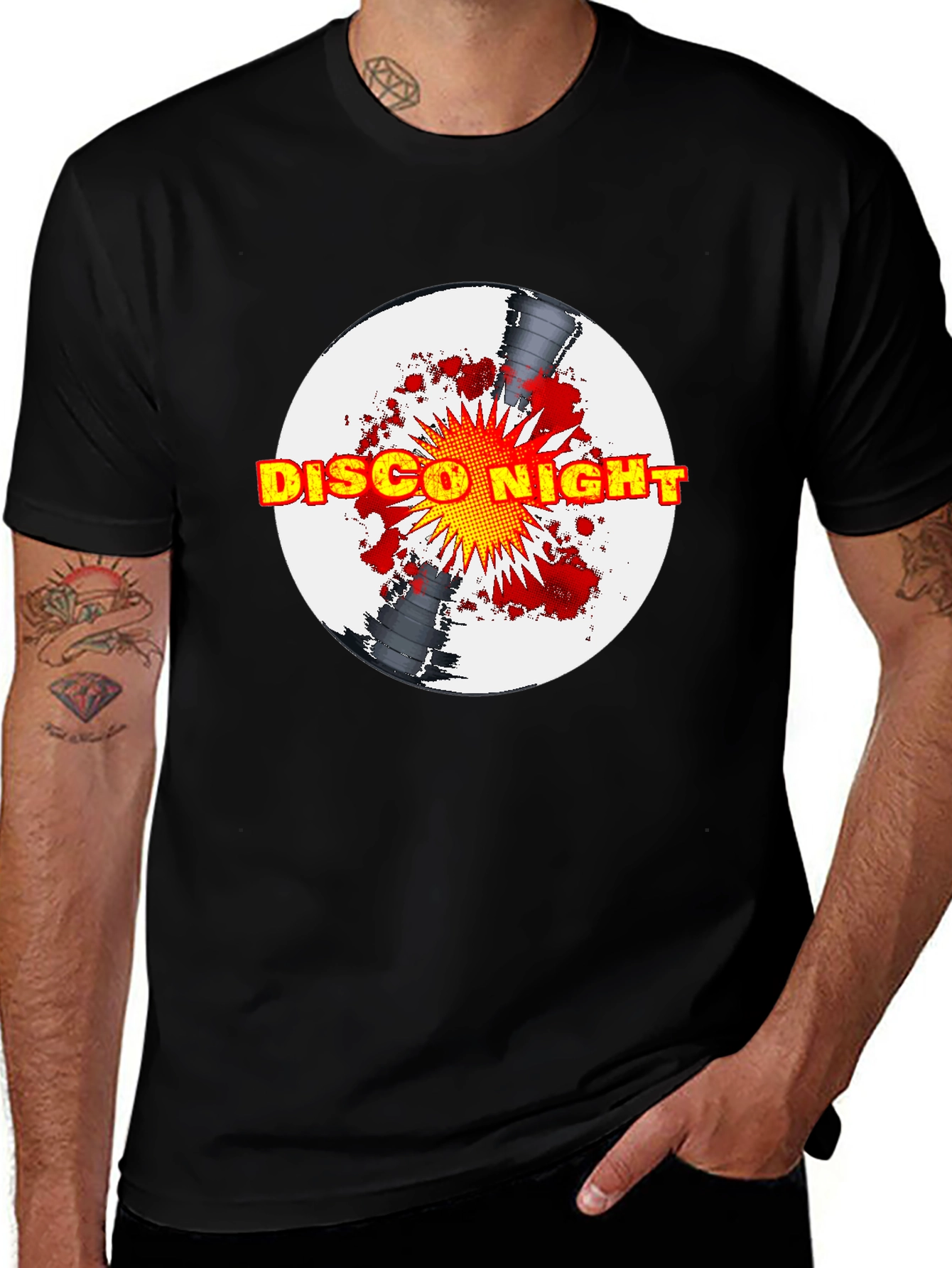 Variant 26 of Disco Night Graphic T-Shirt - Black