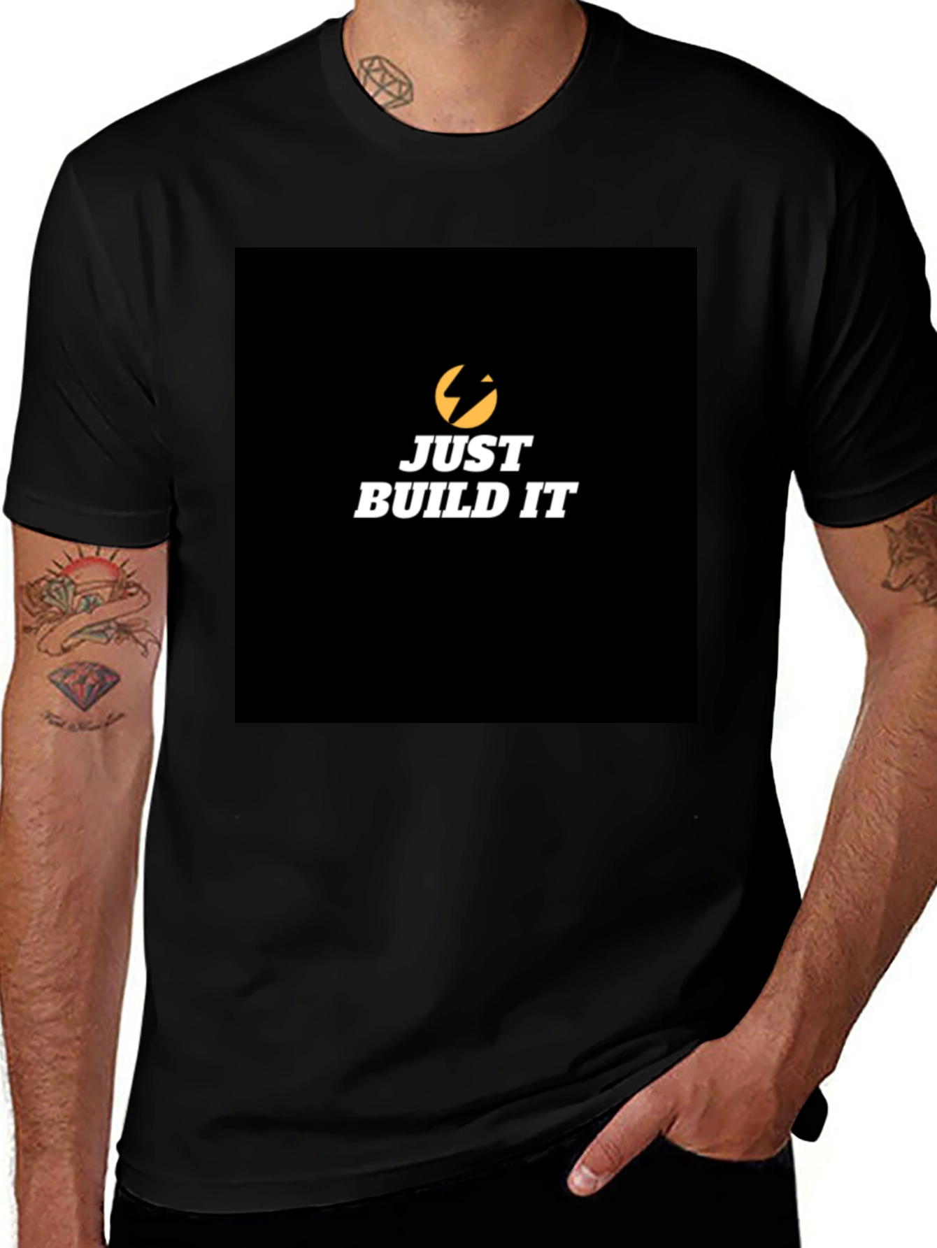 Variant 3 of Just Build It Black T-Shirt