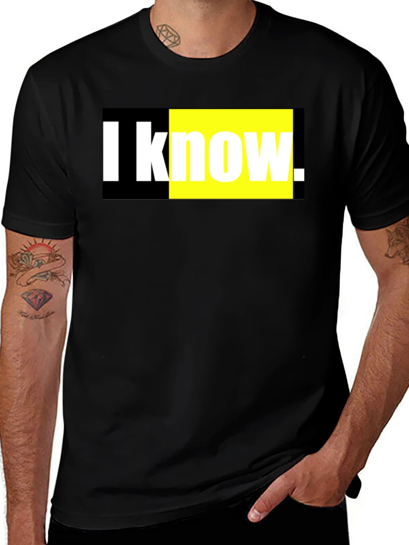 Variant 22 of I Know Graphic Tee - Black Cotton Blend