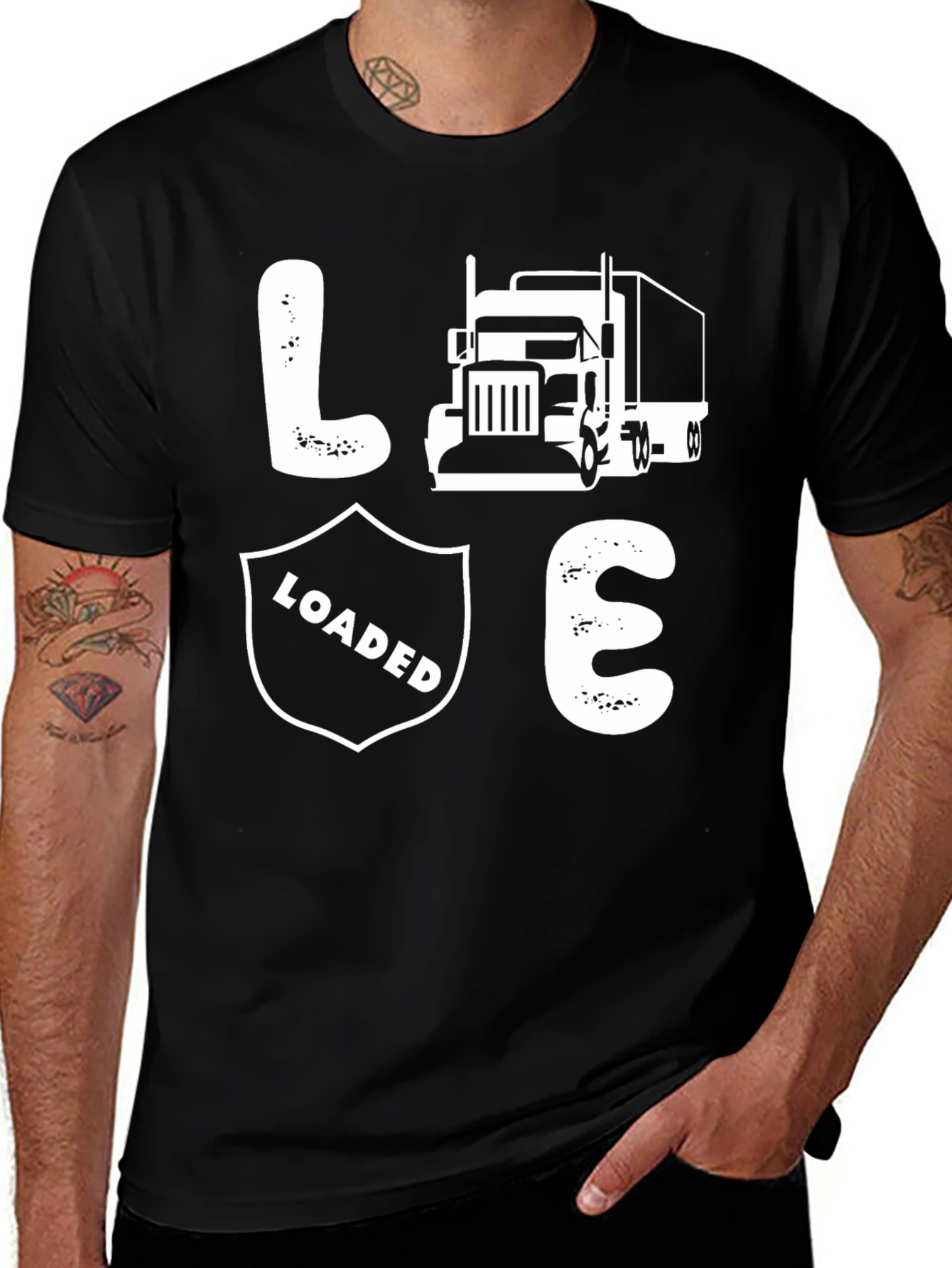 Variant 20 of Loaded Trucker Graphic Tee - Truck Driver Gift