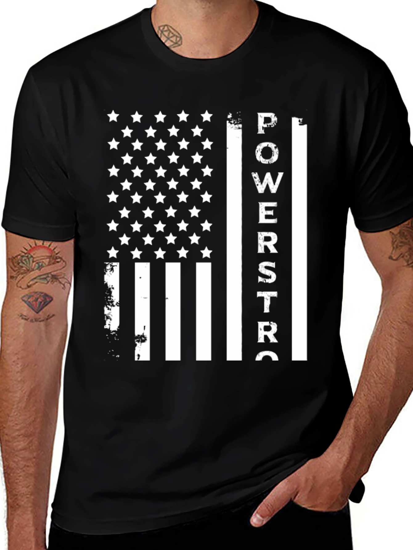 Variant 8 of Power Strong American Flag Graphic Tee