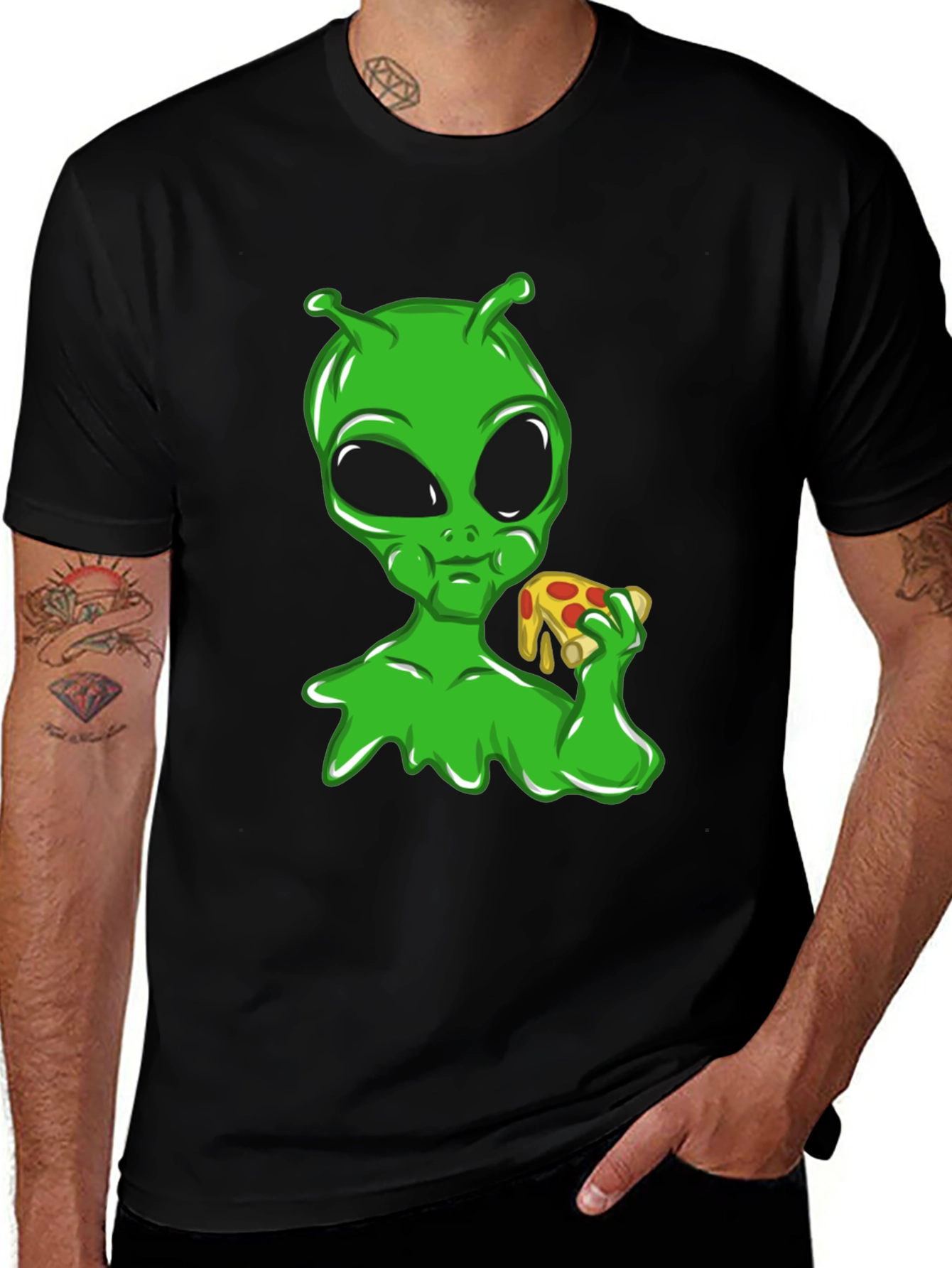Variant 11 of Alien Pizza T-Shirt