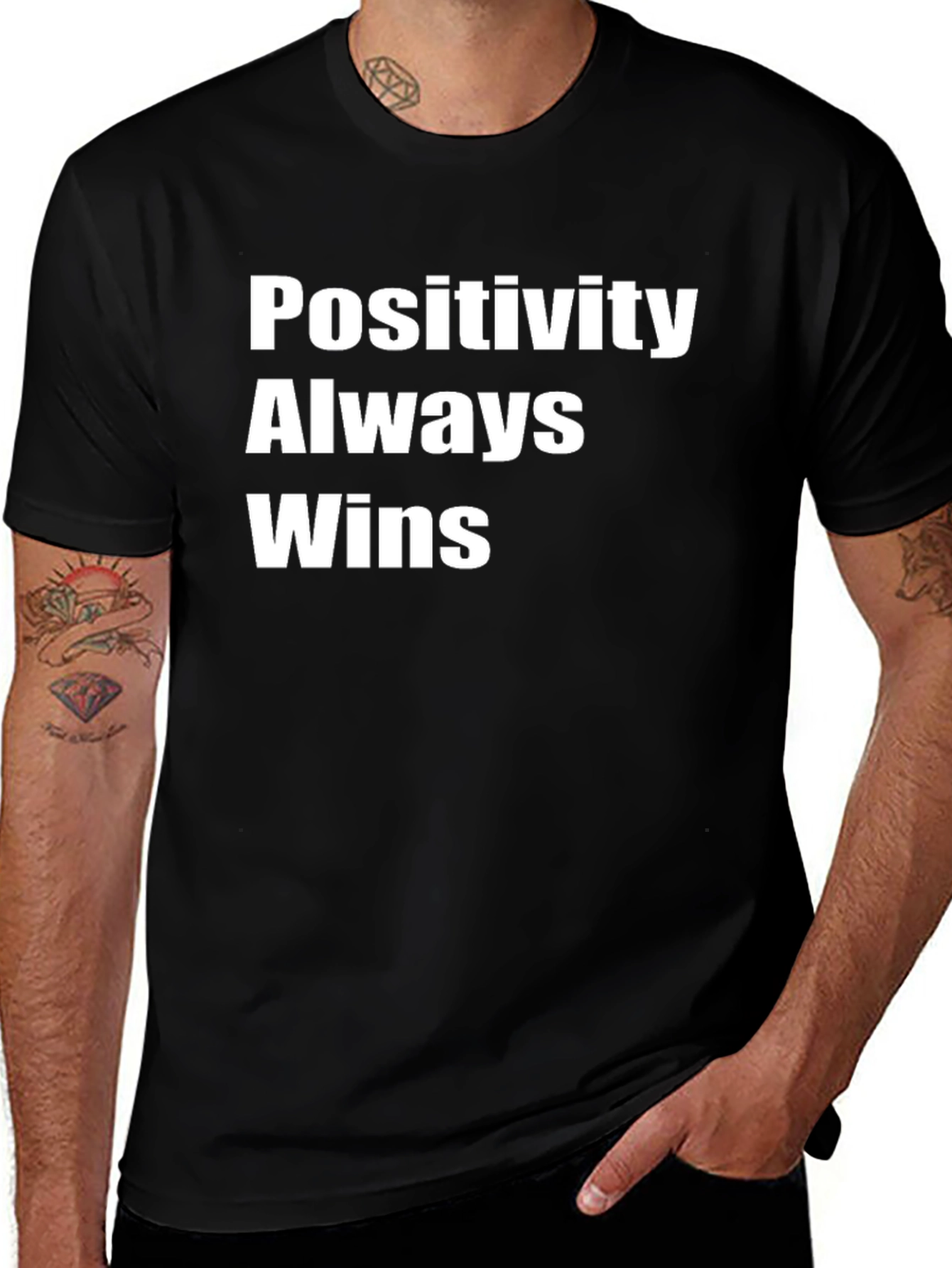 Variant 19 of Positivity Always Wins Black T-Shirt