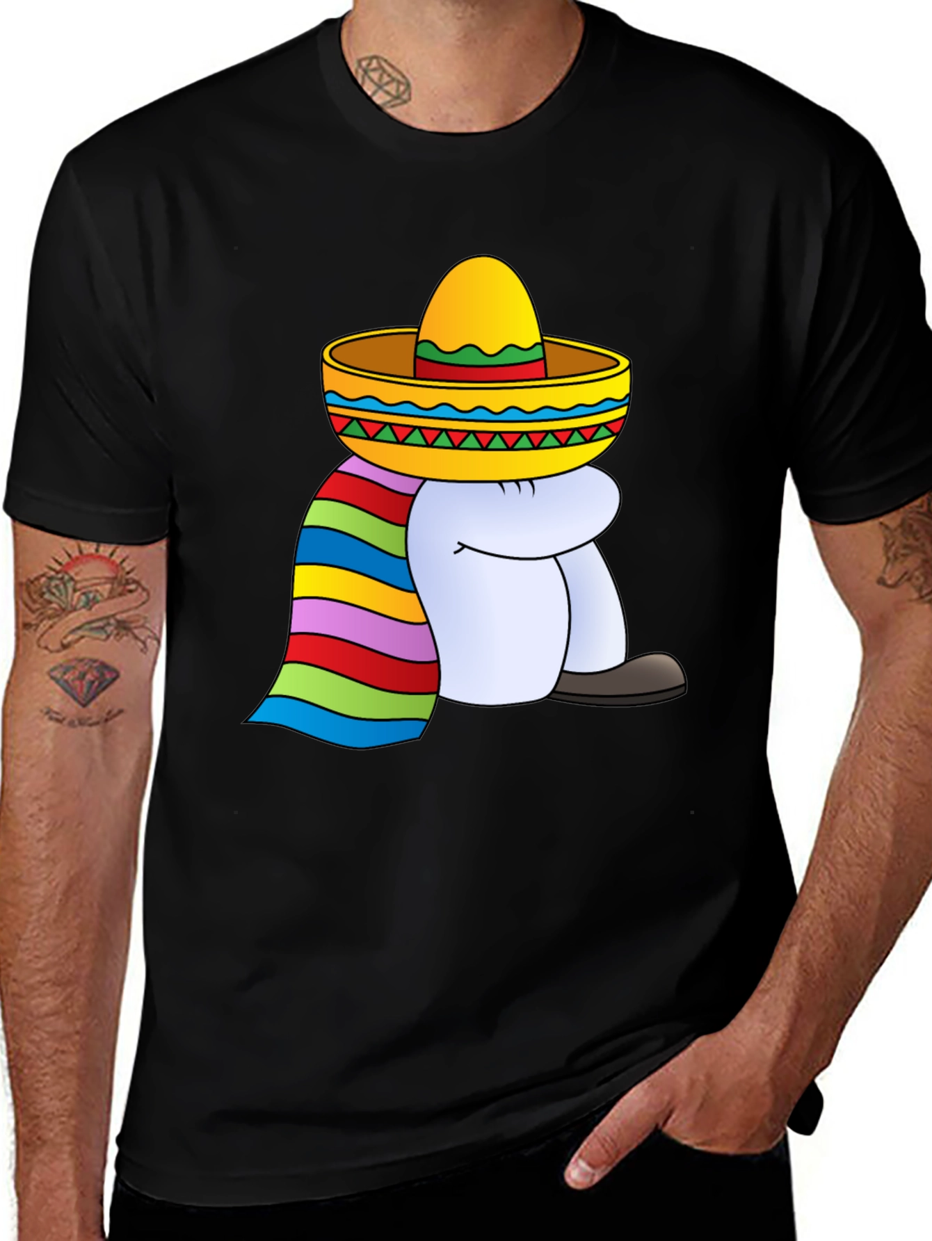 Variant 7 of T-Shirt with Cartoon Sombrero Figure