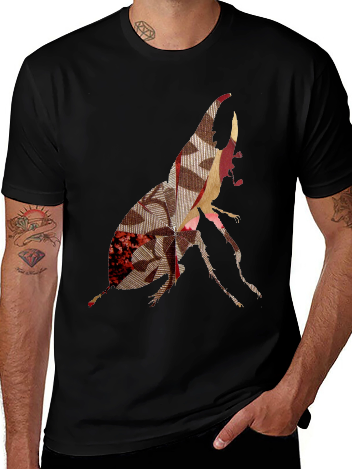 Variant 9 of Abstract Beetle Graphic Print Tee