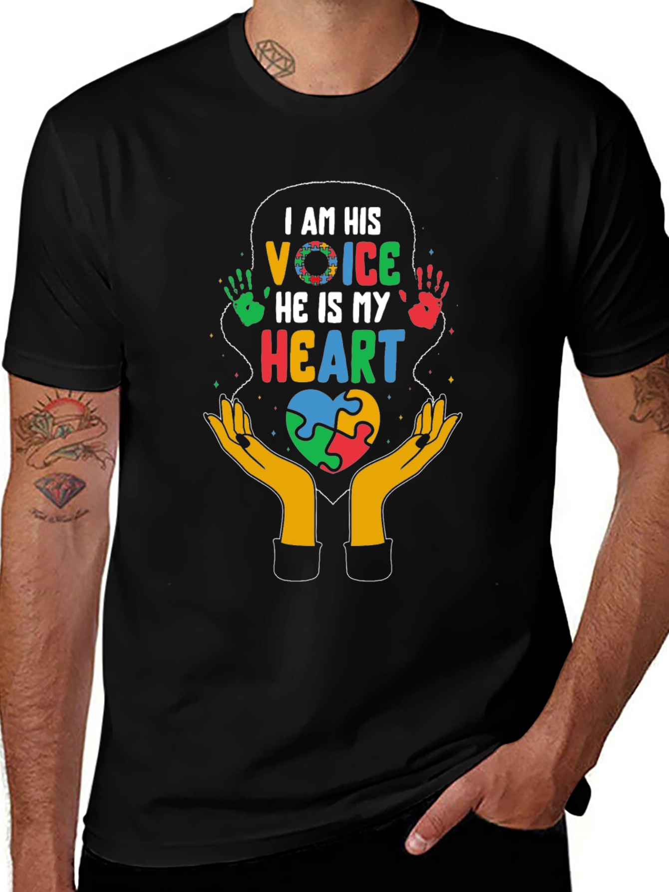 Autism Awareness T-Shirt - I Am His Voice Heart