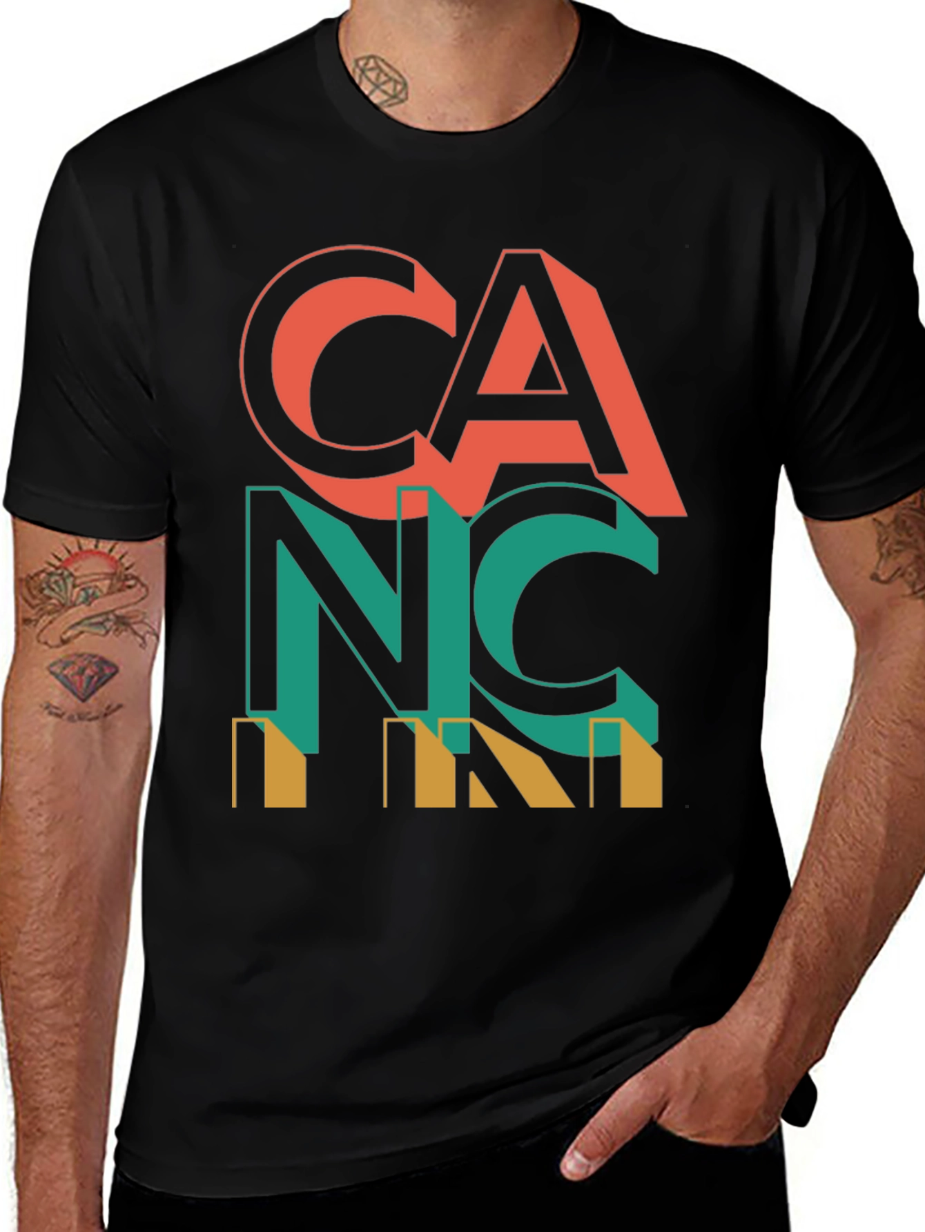 Retro Cancun Graphic T-Shirt - Black
