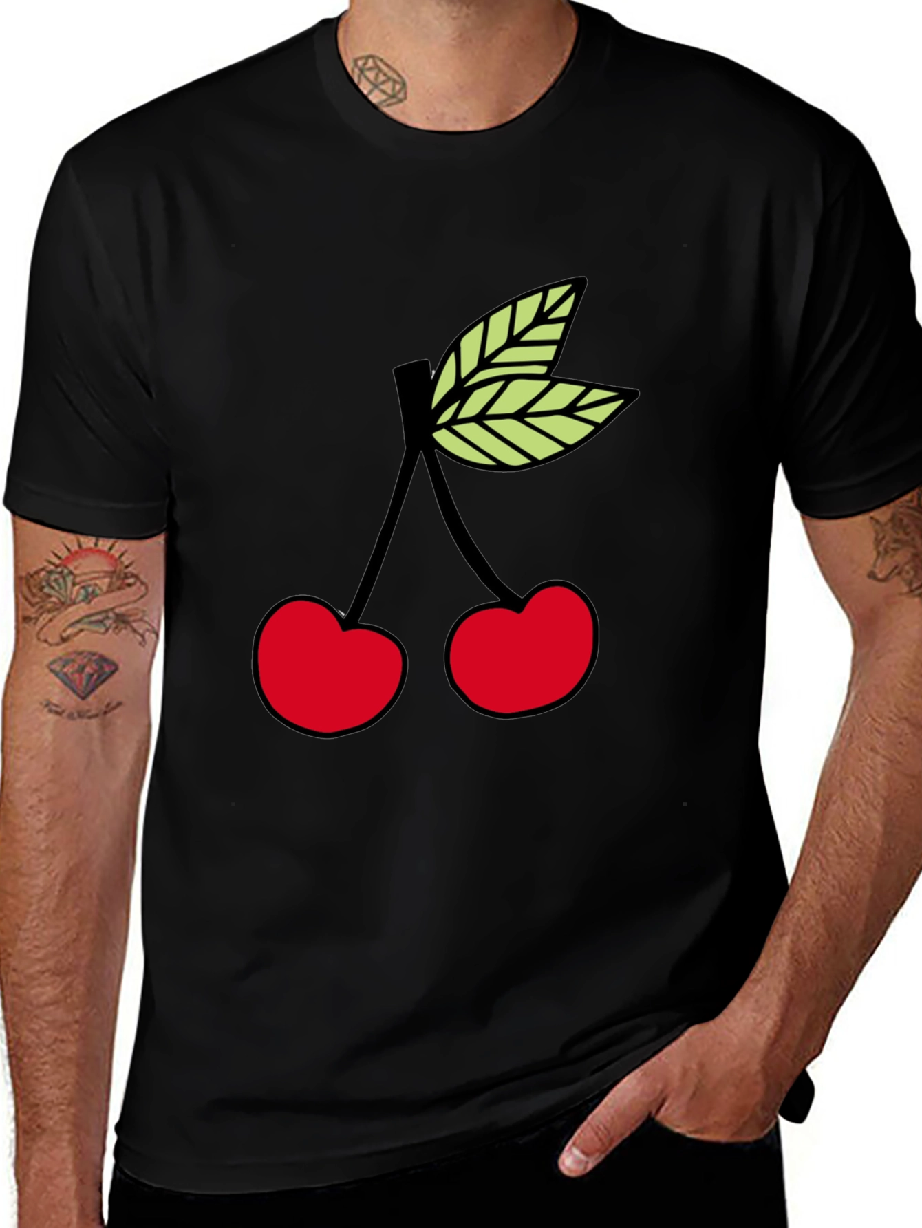 Variant 3 of Cherry Graphic Black T-Shirt