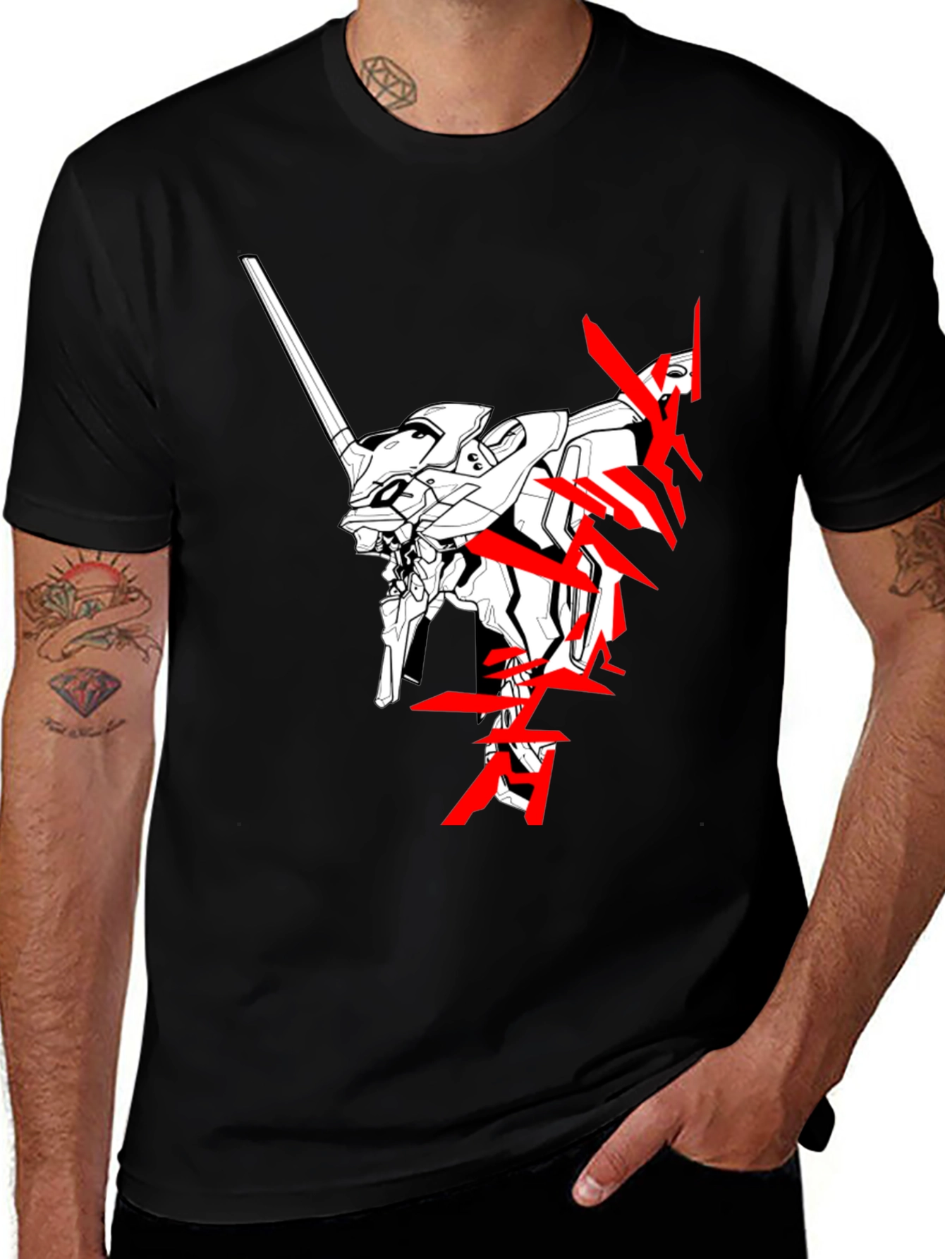 Variant 9 of Anime Robot Black T-Shirt