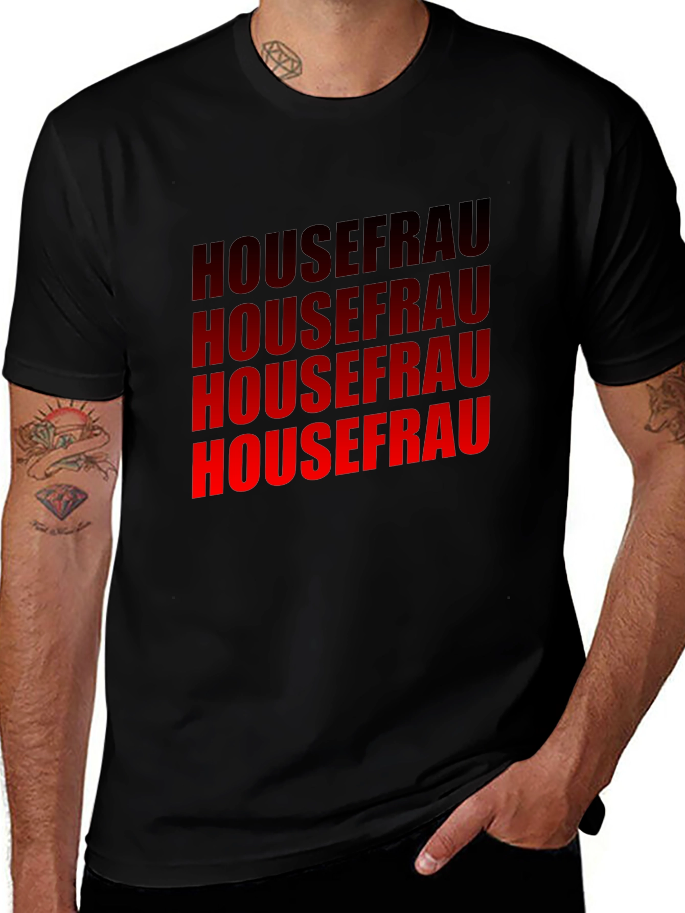 Variant 21 of Housefrau Graphic T-Shirt - Bold Red Print