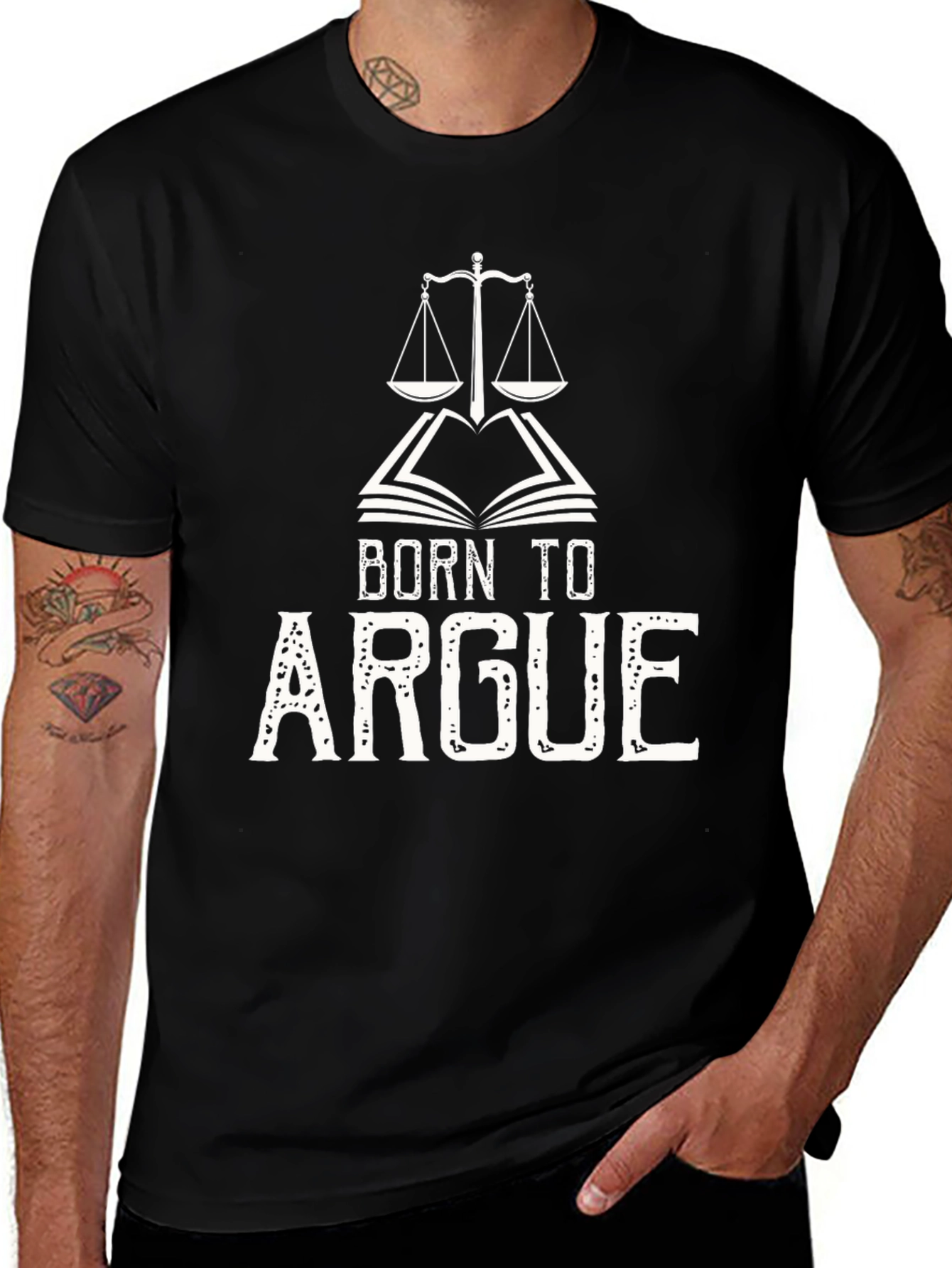 Variant 21 of Born to Argue Men's Graphic Tee - Lawyer Gift