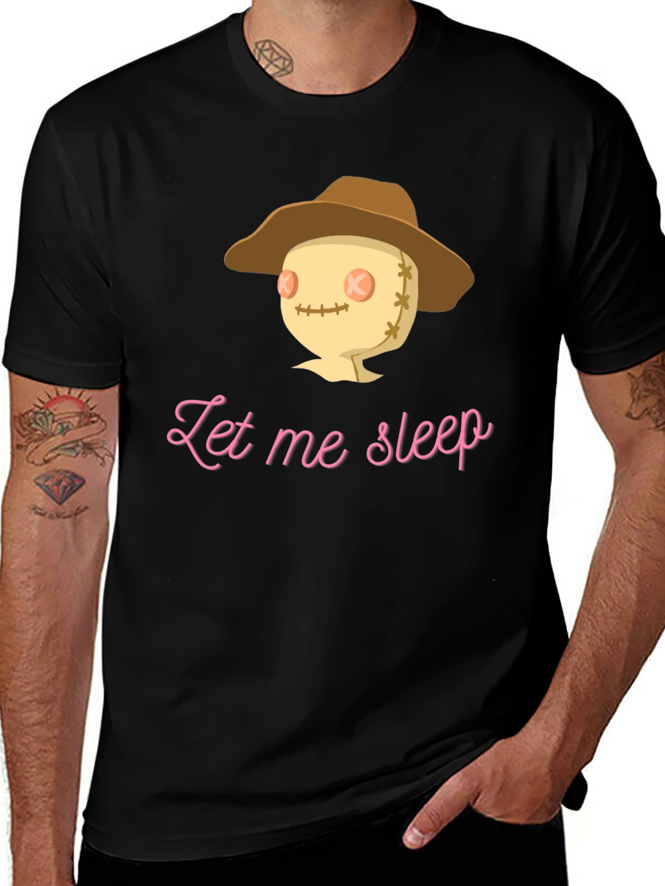 Variant 4 of Let Me Sleep Scarecrow T-Shirt - Soft Cotton Blend