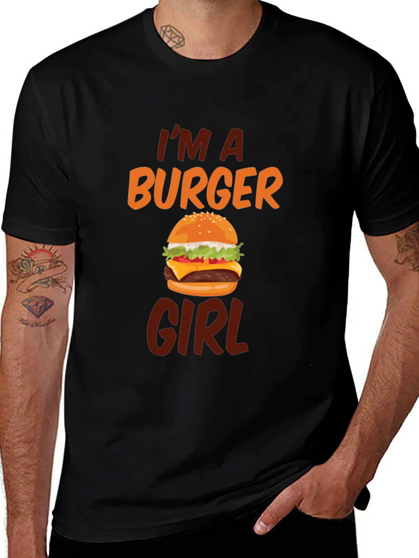 Variant 8 of Burger Girl T-Shirt - Novelty Graphic Tee