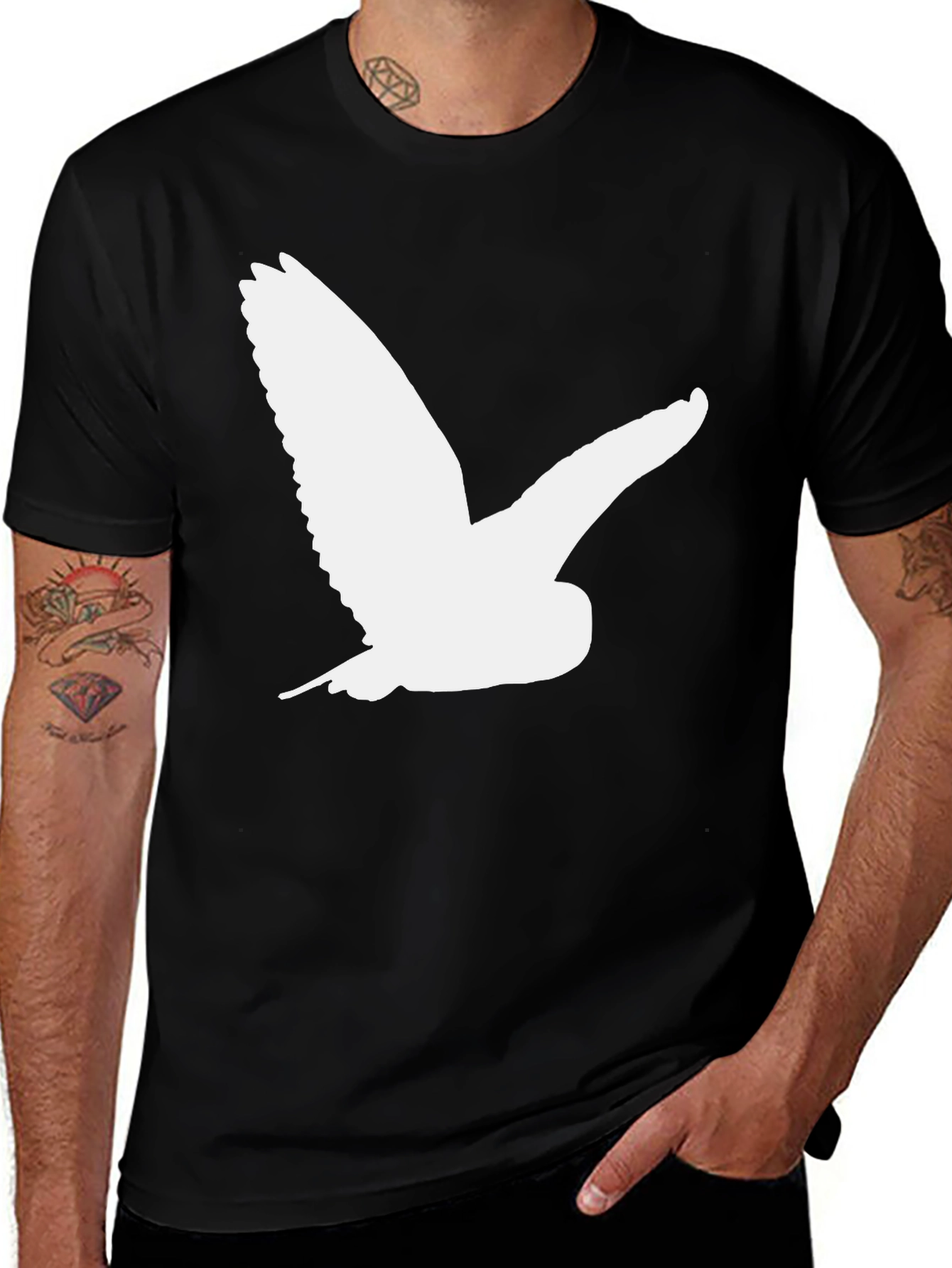Variant 6 of Owl Silhouette T-Shirt - Classic Black Tee