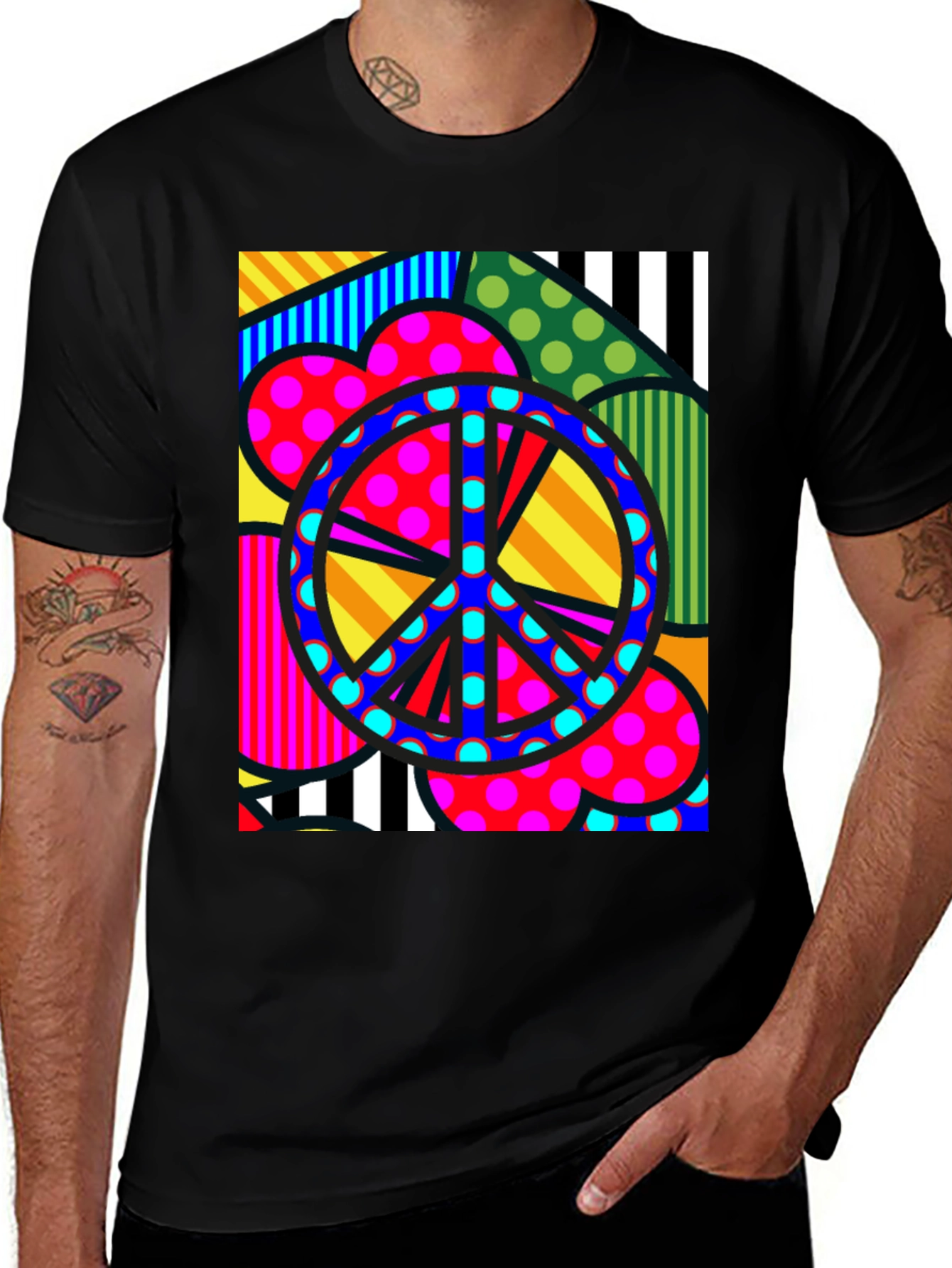 Variant 15 of Peace Sign Graphic Tee - Bold Pop Art Design