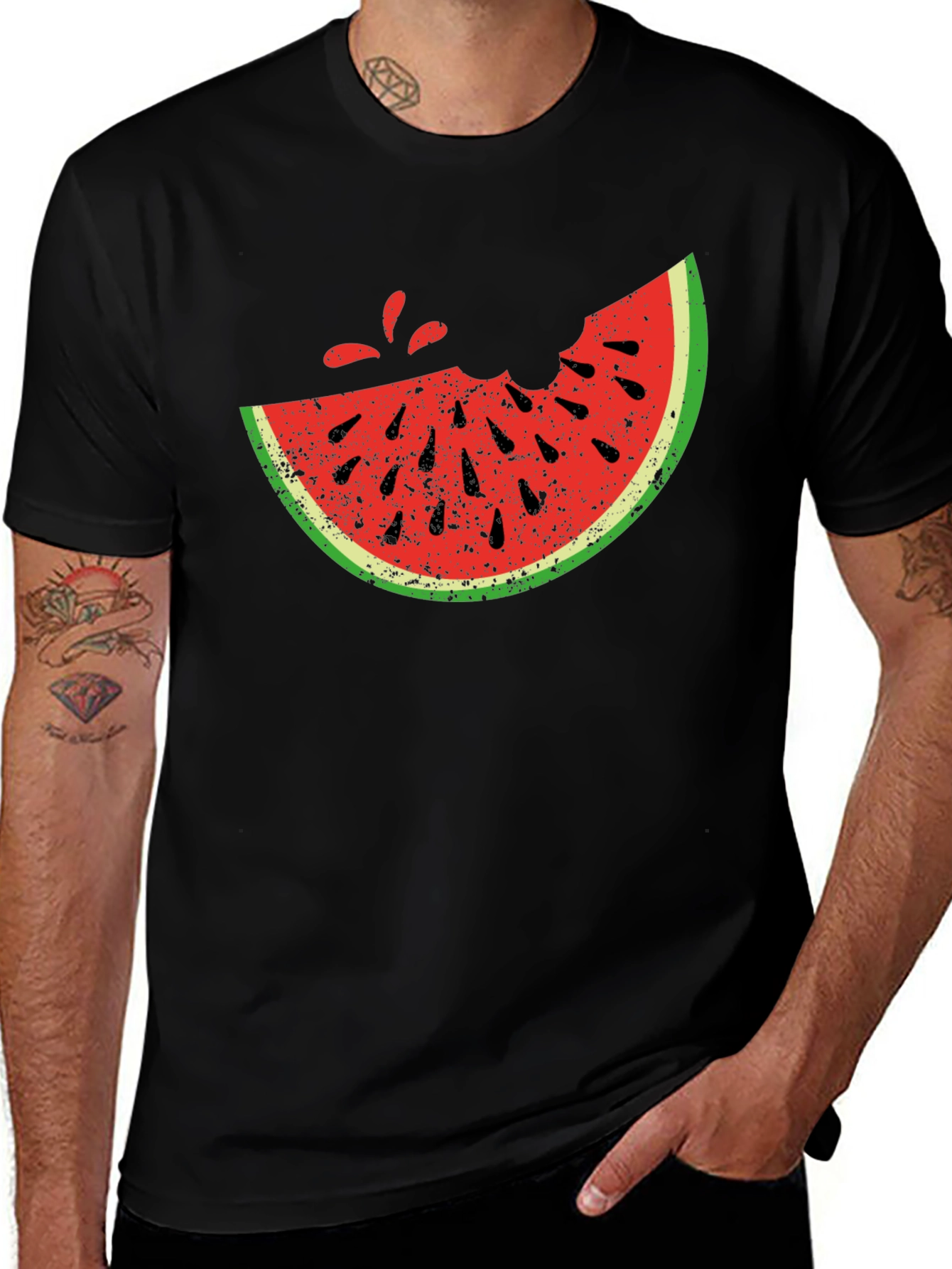 Black Watermelon Bite T-Shirt - Fresh Summer Style main image