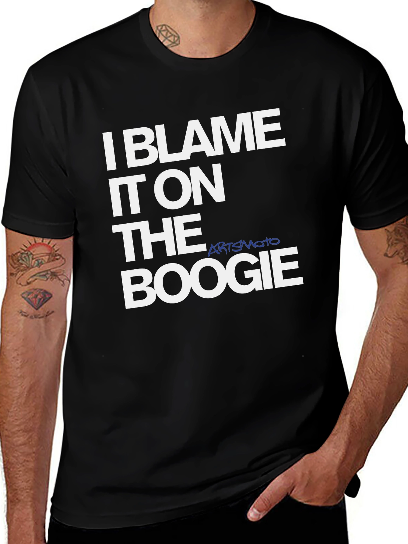 Variant 26 of I Blame It On The Boogie Black Graphic Tee