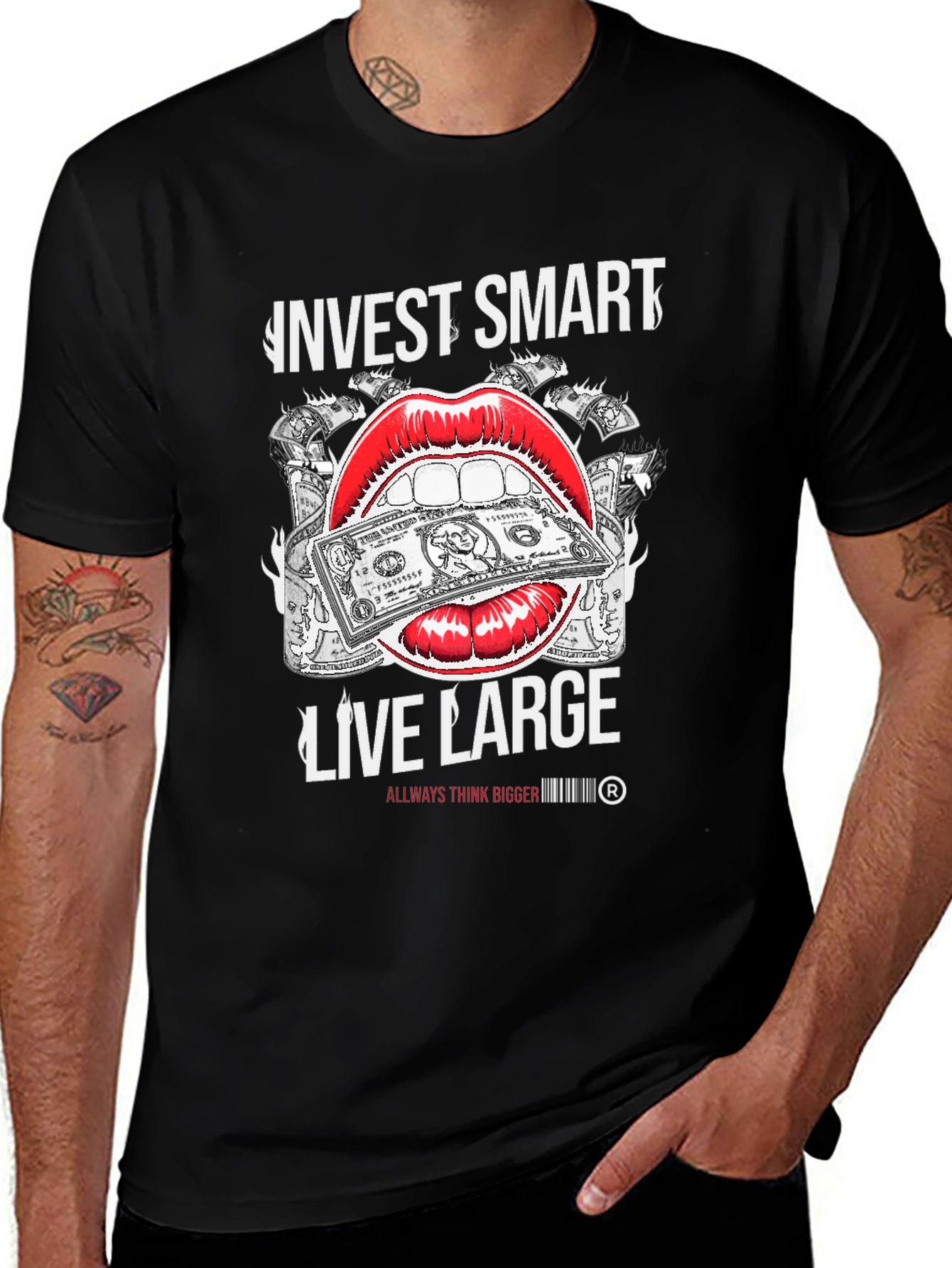 Variant 25 of Invest Smart Live Large Graphic T-Shirt