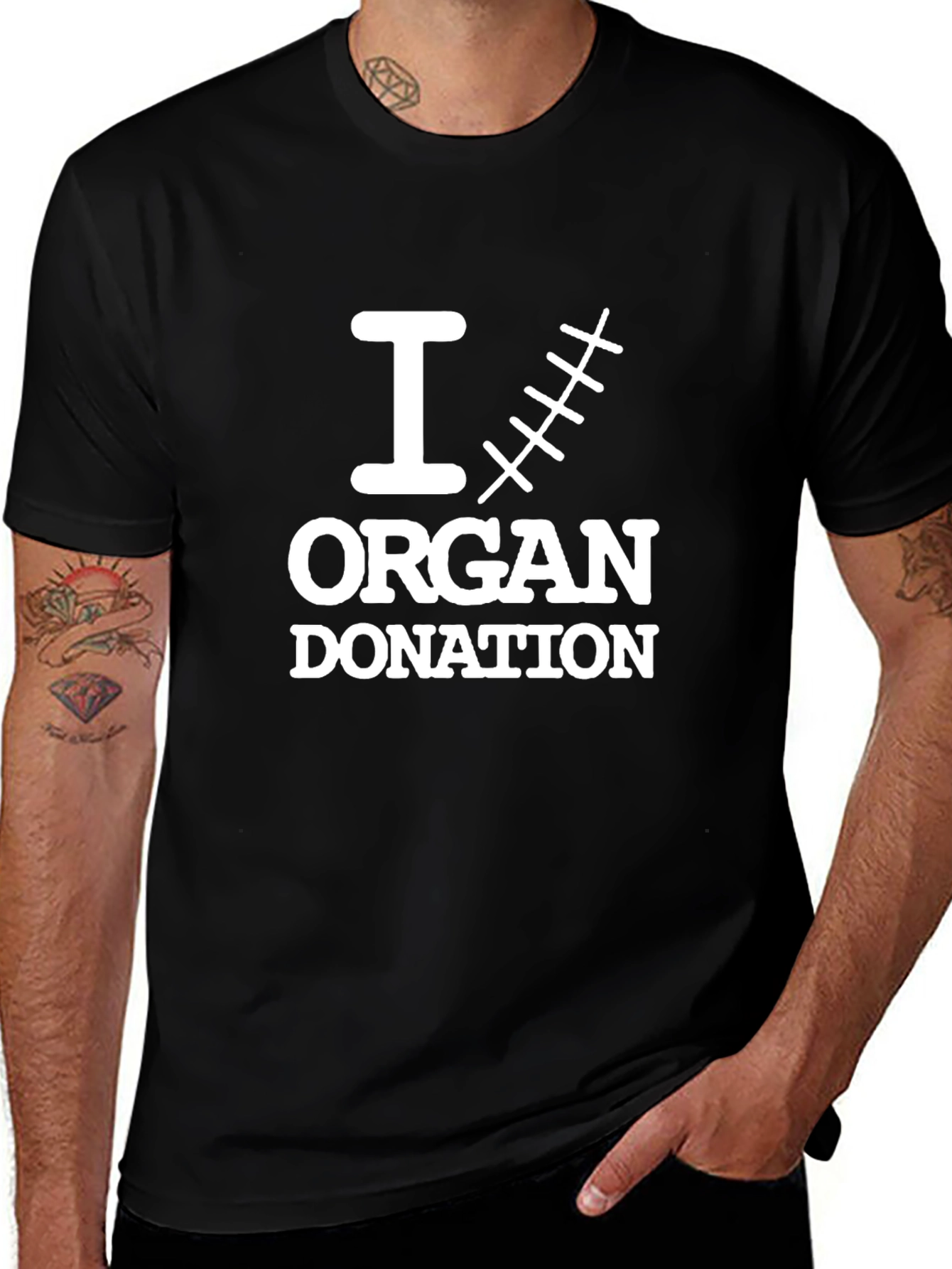 Variant 24 of I Love Organ Donation Black T-Shirt