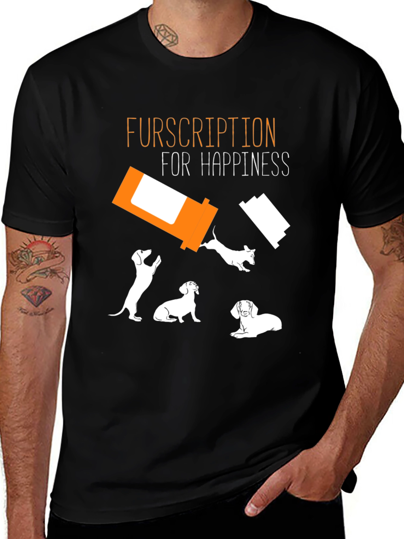 Variant 28 of Fursription Happiness Black Graphic T-Shirt