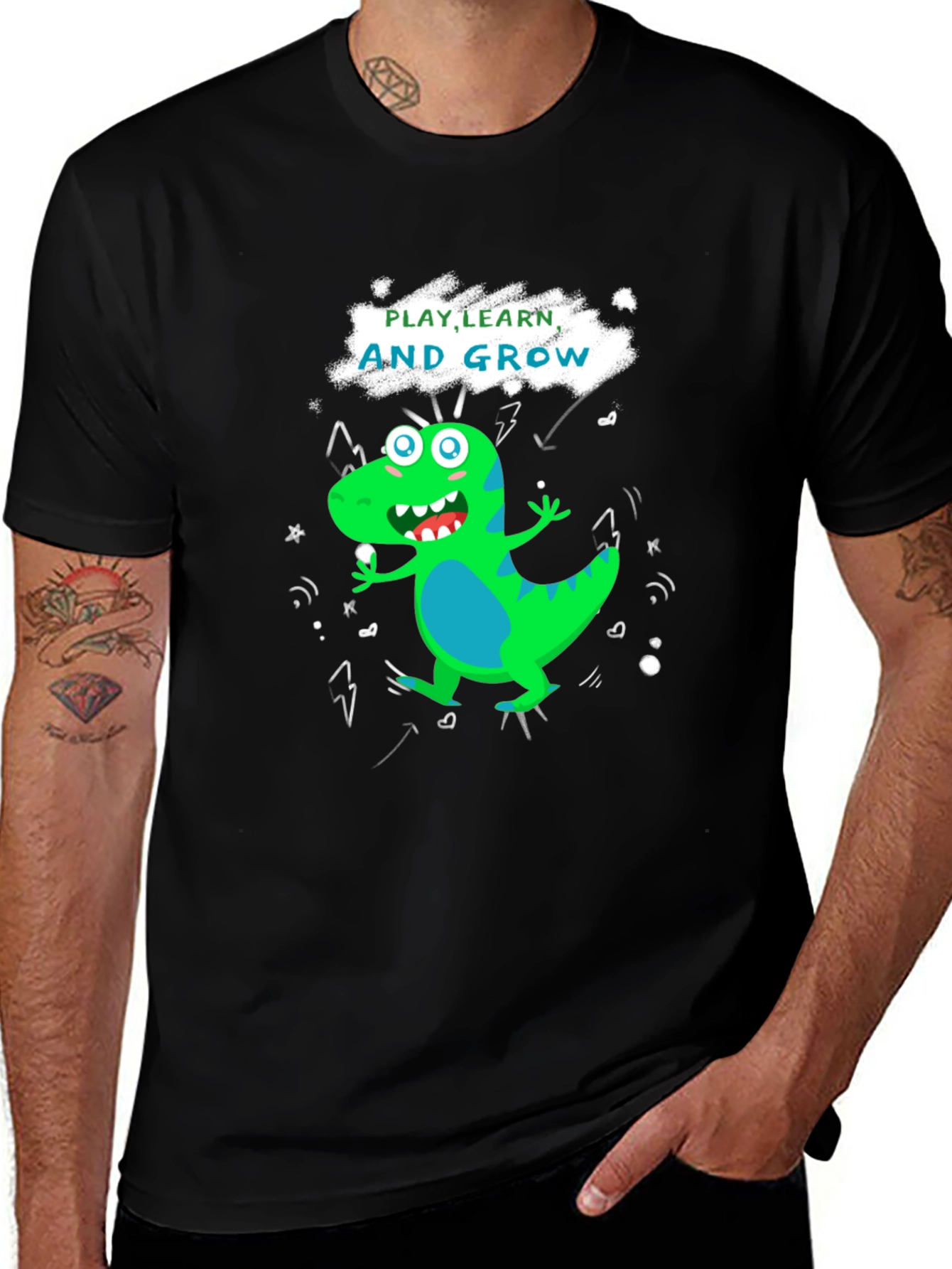 Variant 26 of Play, Learn, Grow T-Shirt: Cute Dinosaur Graphic Tee