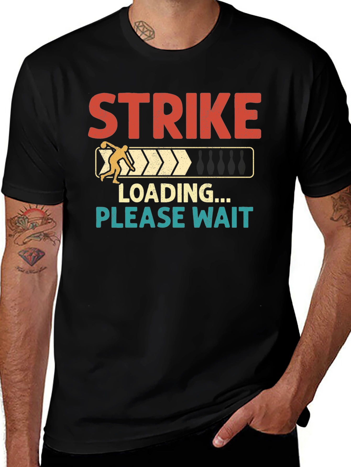 Strike Loading Please Wait T-Shirt, Bowling Tee