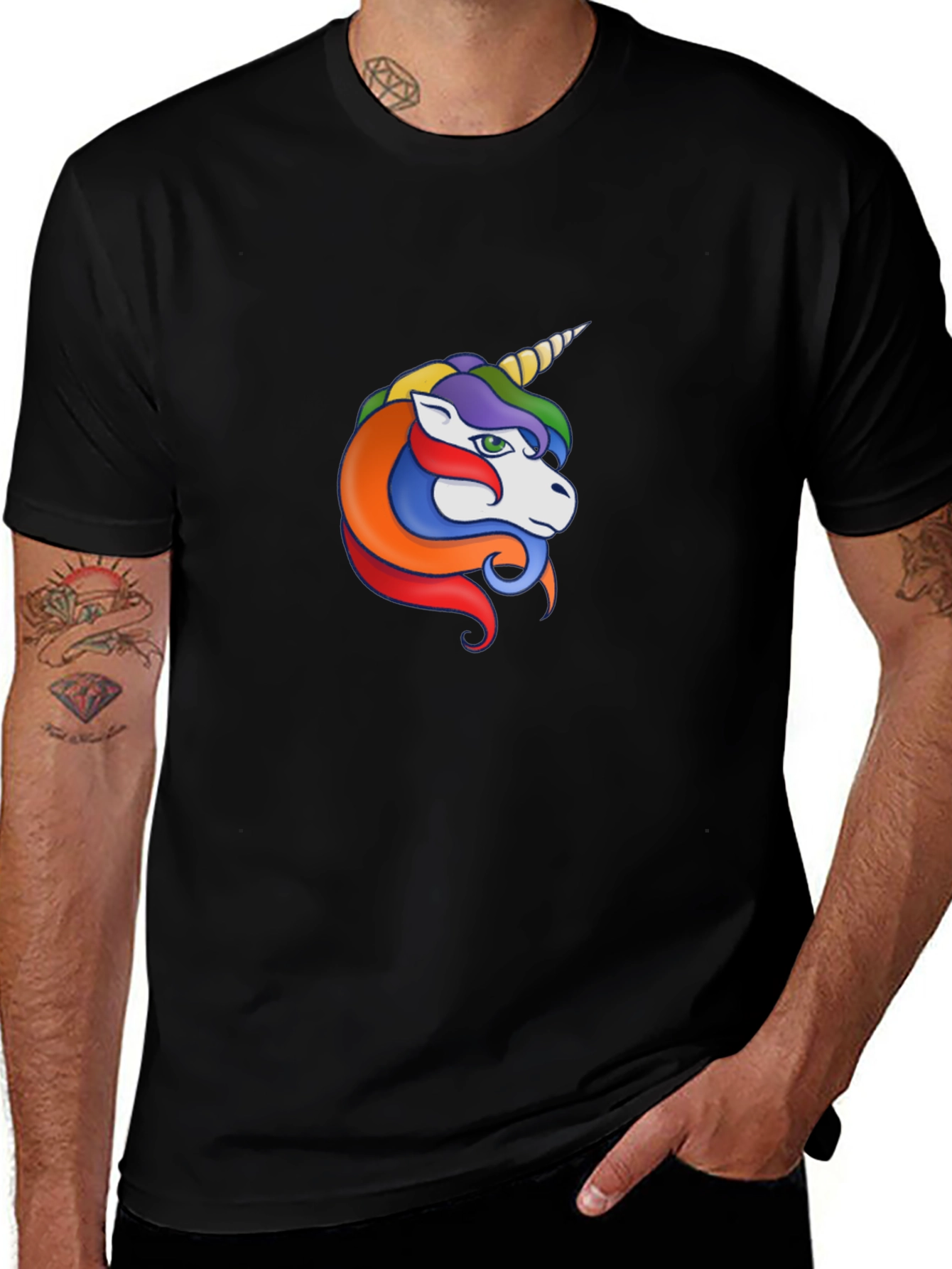 Variant 26 of Unicorn Graphic Black T-Shirt