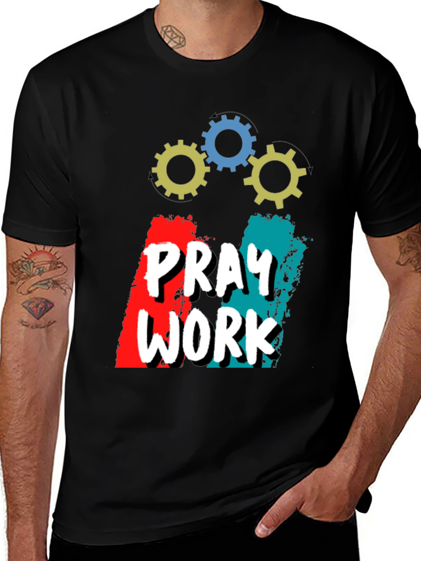 Variant 22 of Pray Work T-Shirt - Motivational Gear Design