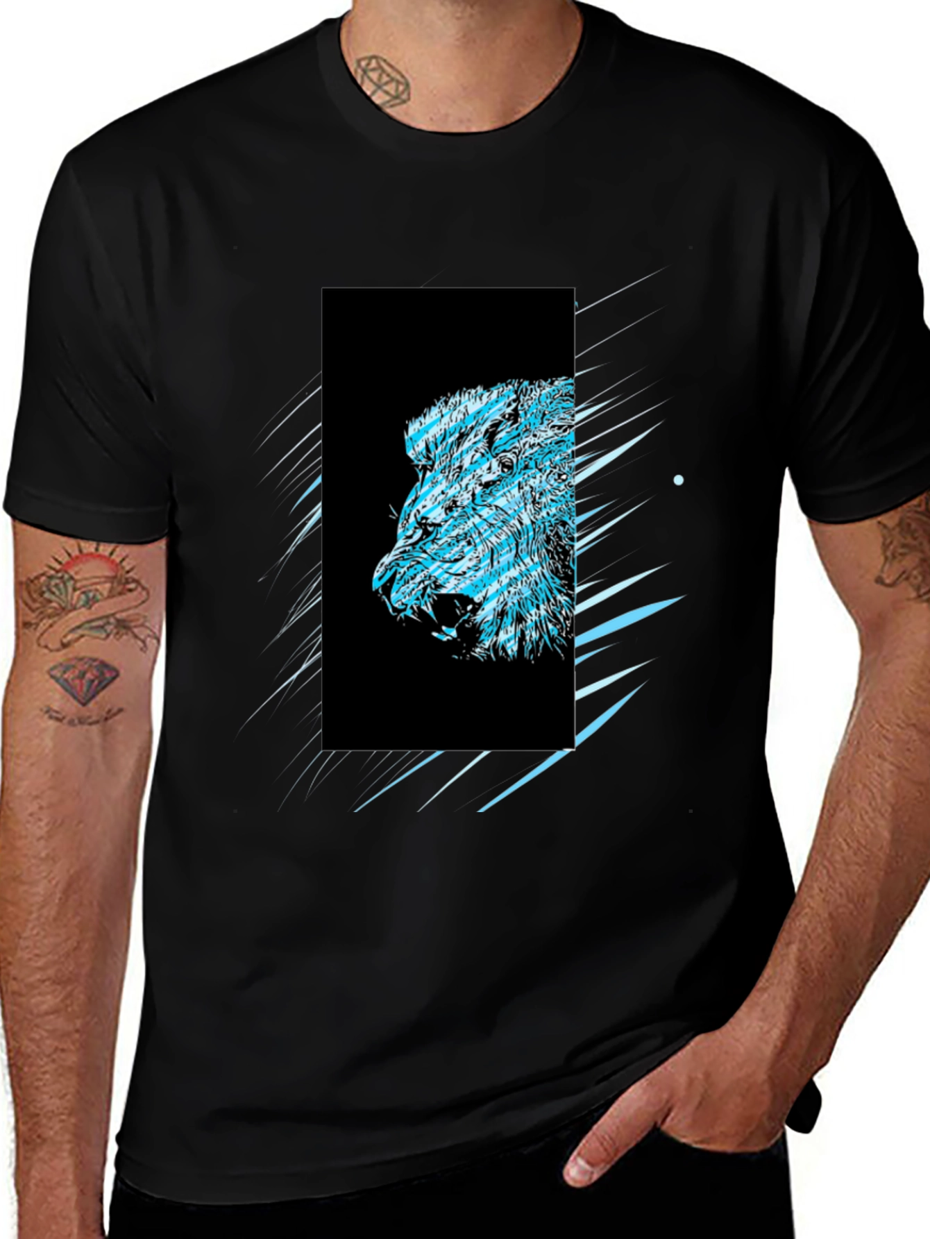Black Lion Graphic T-Shirt - Urban Style
