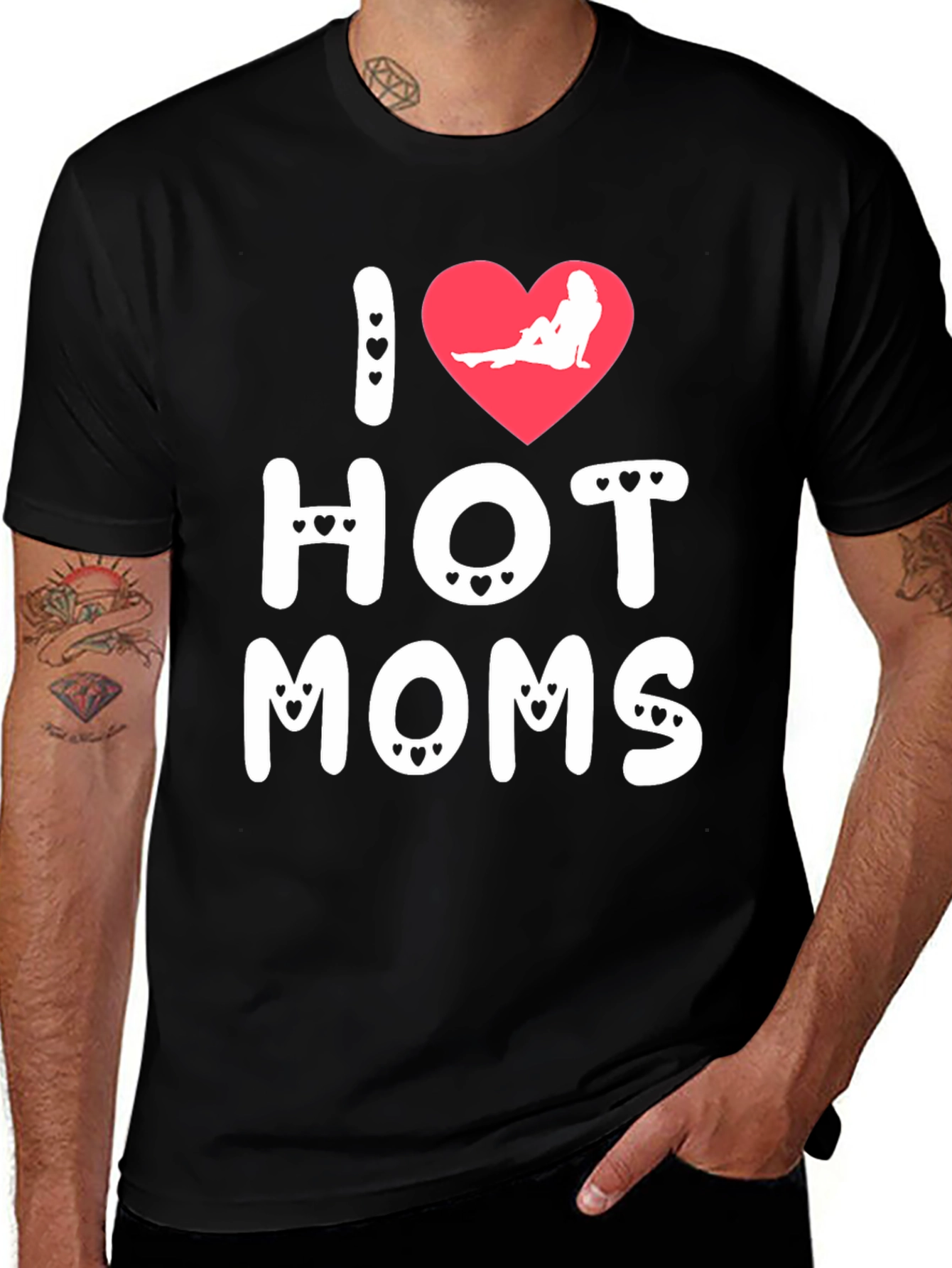 Variant 24 of I Heart Hot Moms Graphic T-Shirt