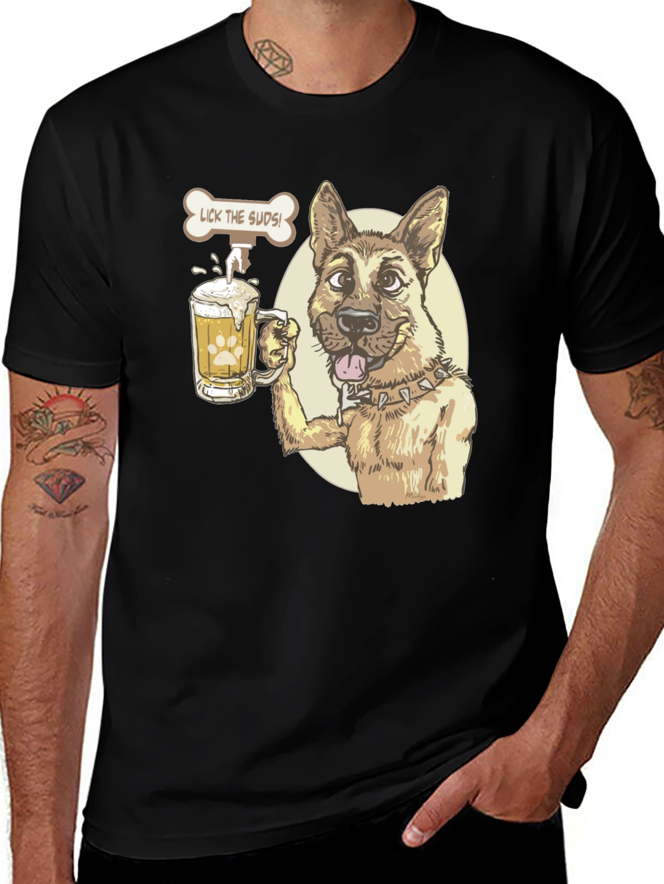 Variant 7 of Lick the Suds German Shepherd Beer Lover T-Shirt