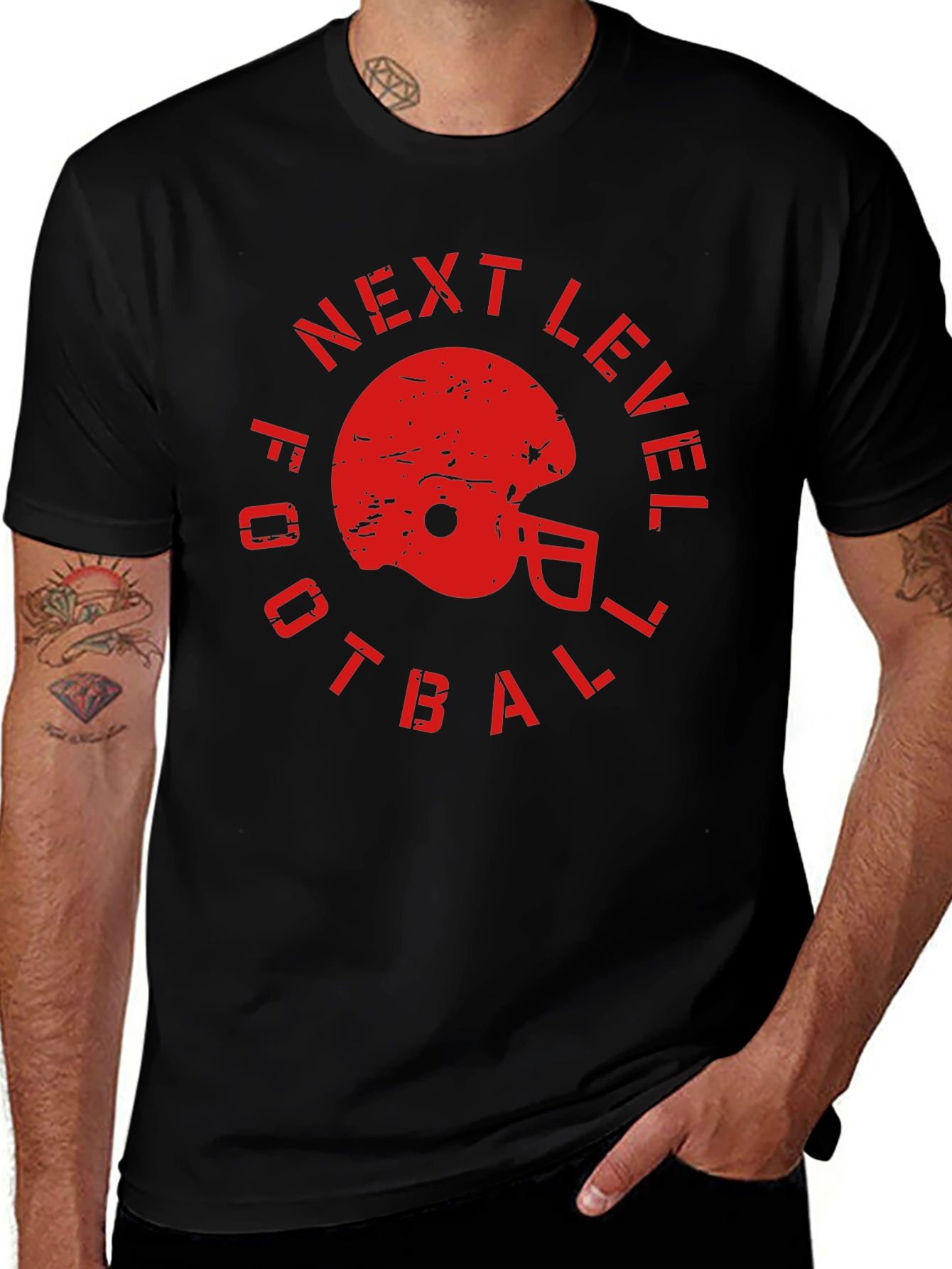 Variant 7 of Next Level Football Black Graphic T-Shirt