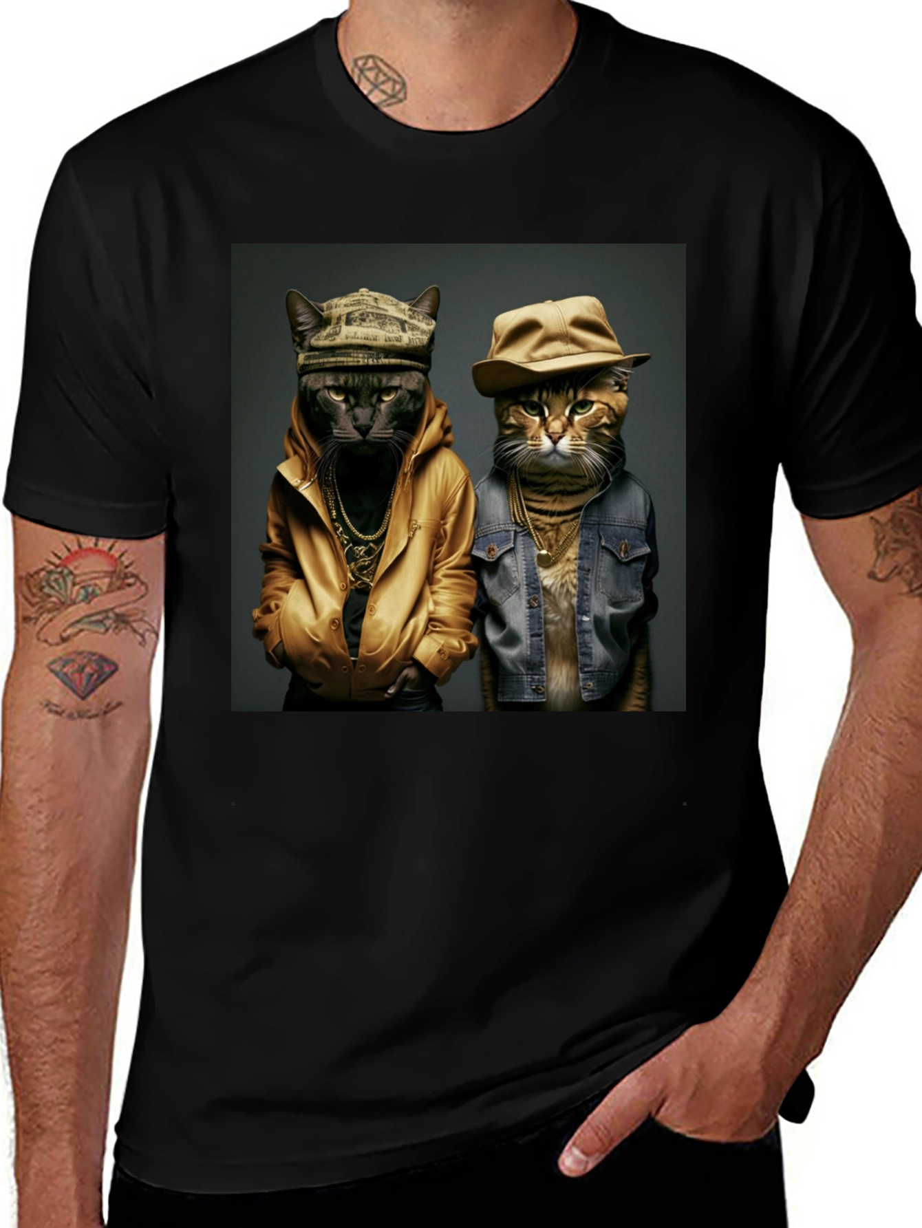 Variant 21 of Cool Cats Graphic T-Shirt - Streetwear Style